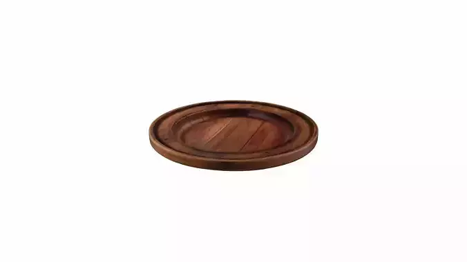 Natural Wood 3d Model Wooden Plate 