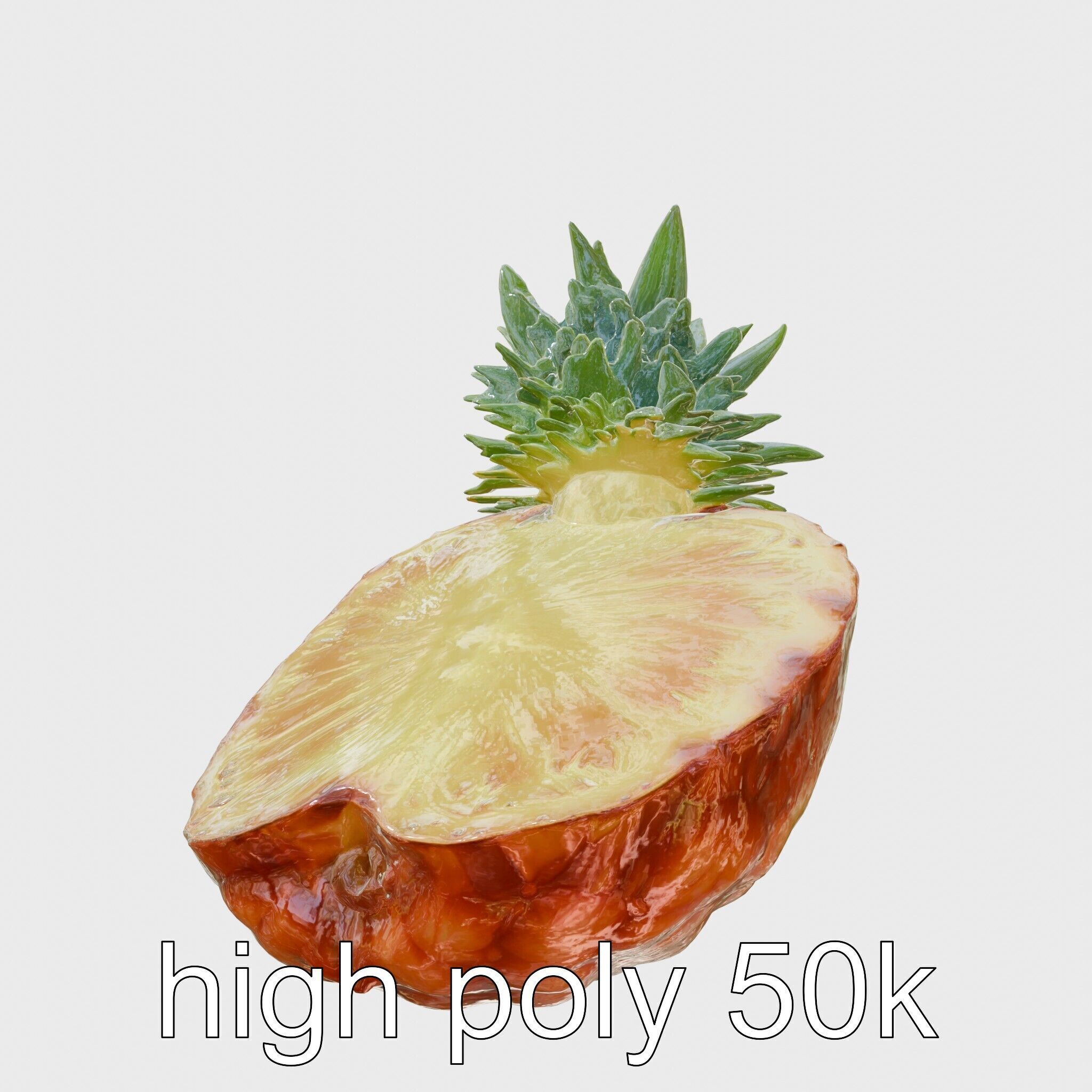 Exotic Pineapple Slice 3D model pack Low-poly 3D model_5
