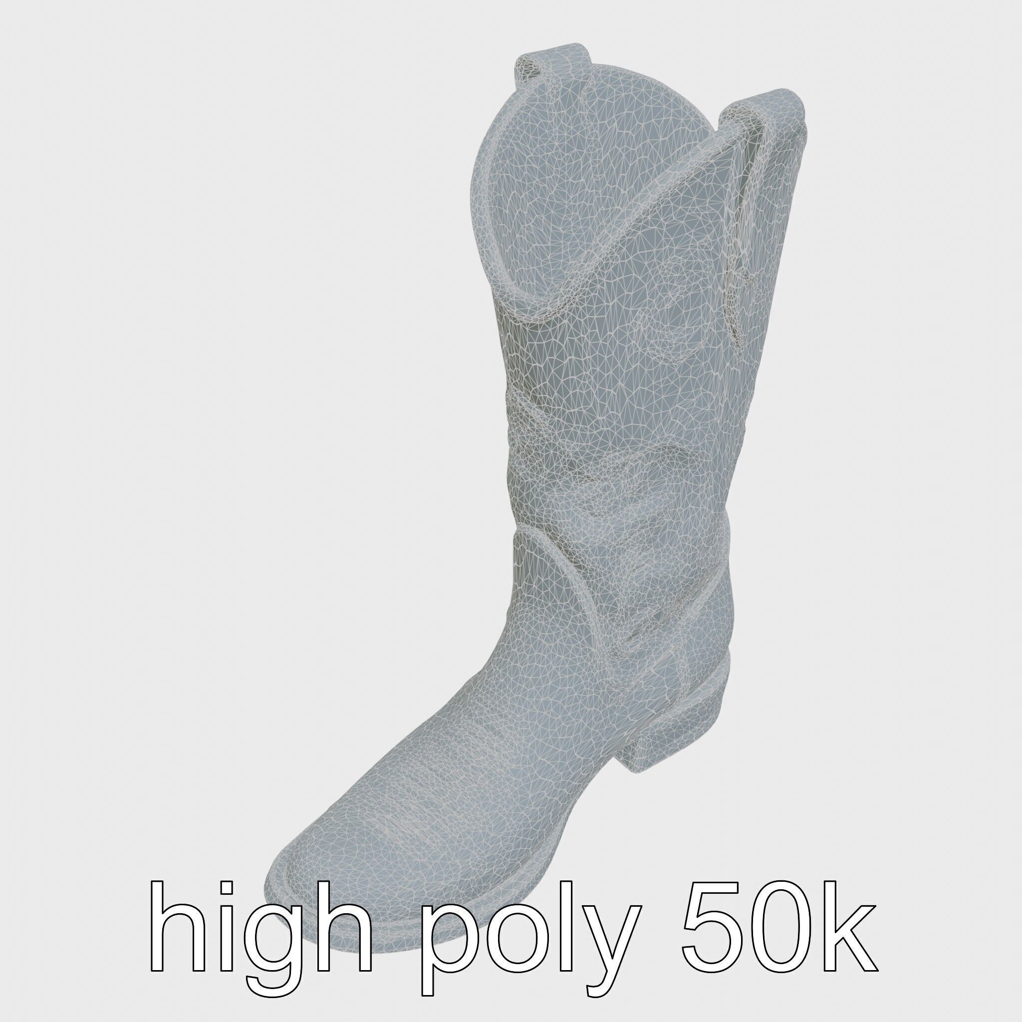 Vintage Cowboy Boots Intricate Stitching Model Pack Low-poly 3D model_21