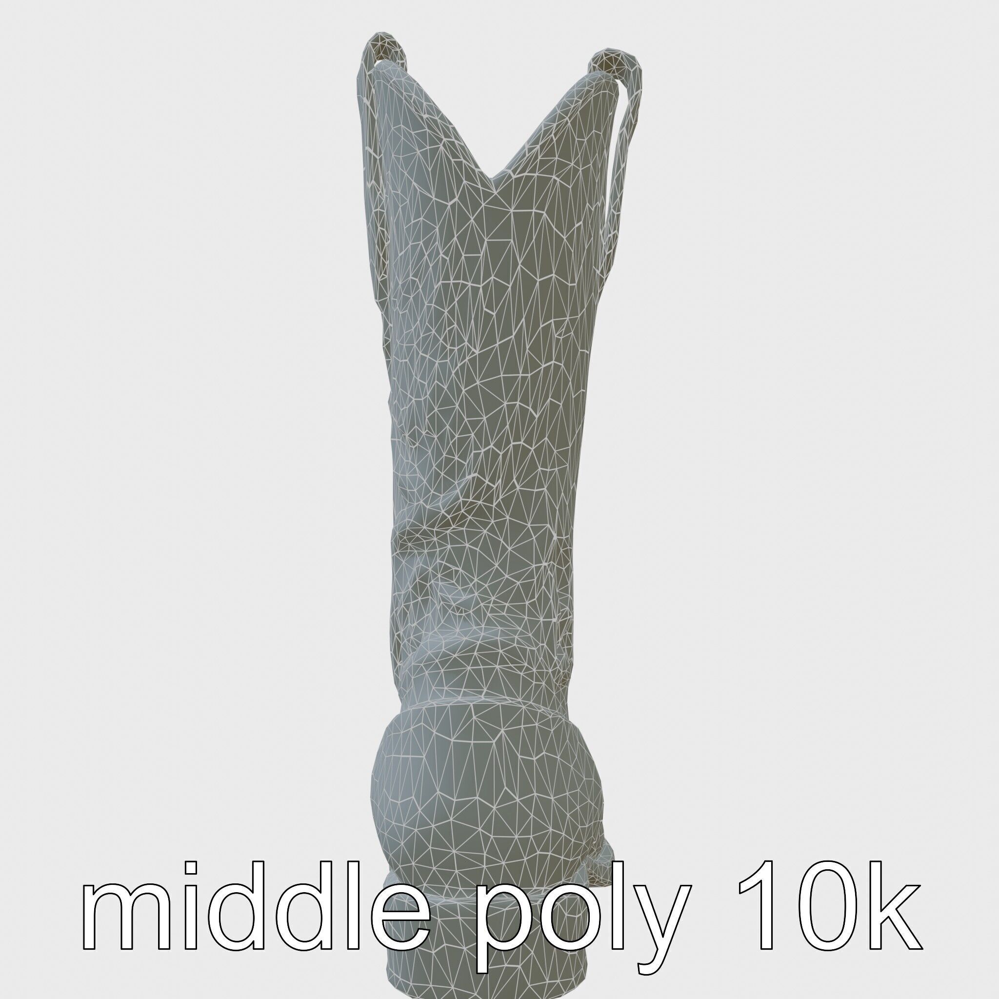 Vintage Cowboy Boots Intricate Stitching Model Pack Low-poly 3D model_14