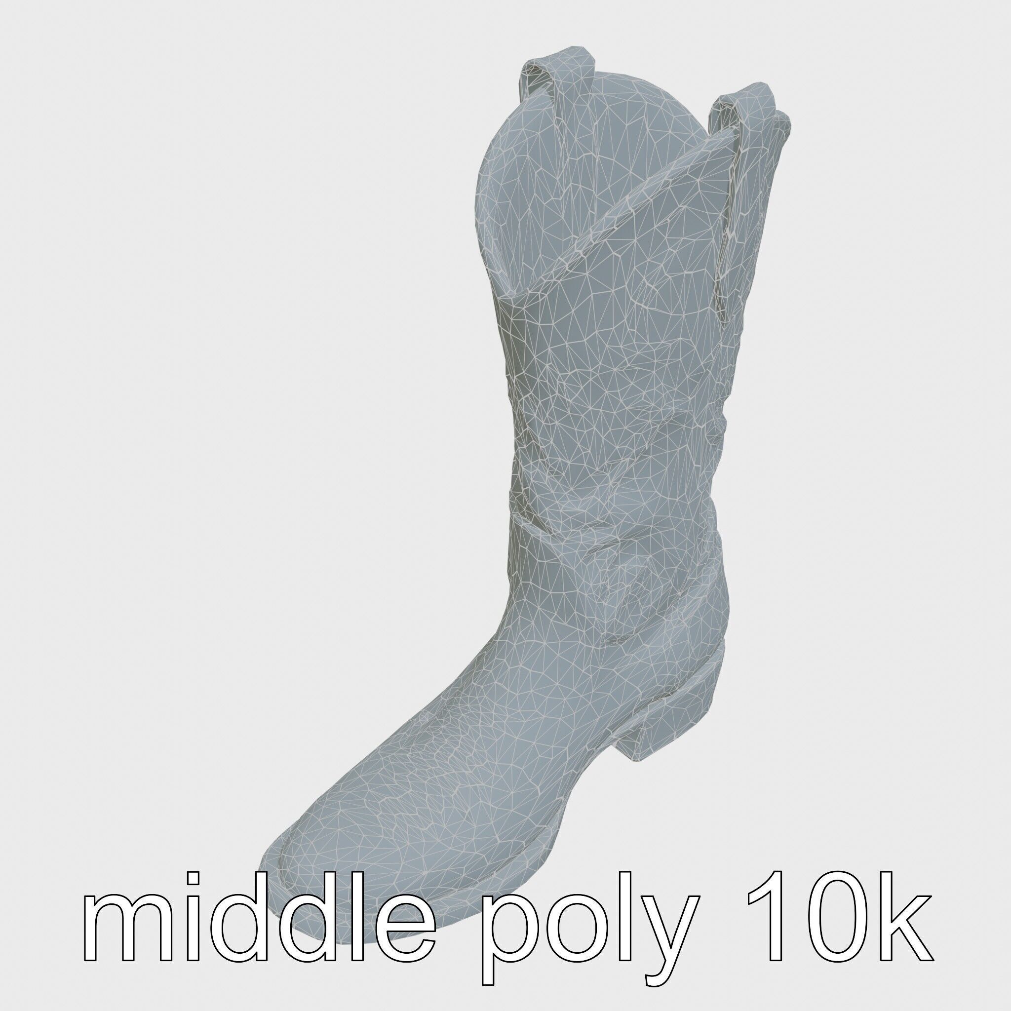 Vintage Cowboy Boots Intricate Stitching Model Pack Low-poly 3D model_24