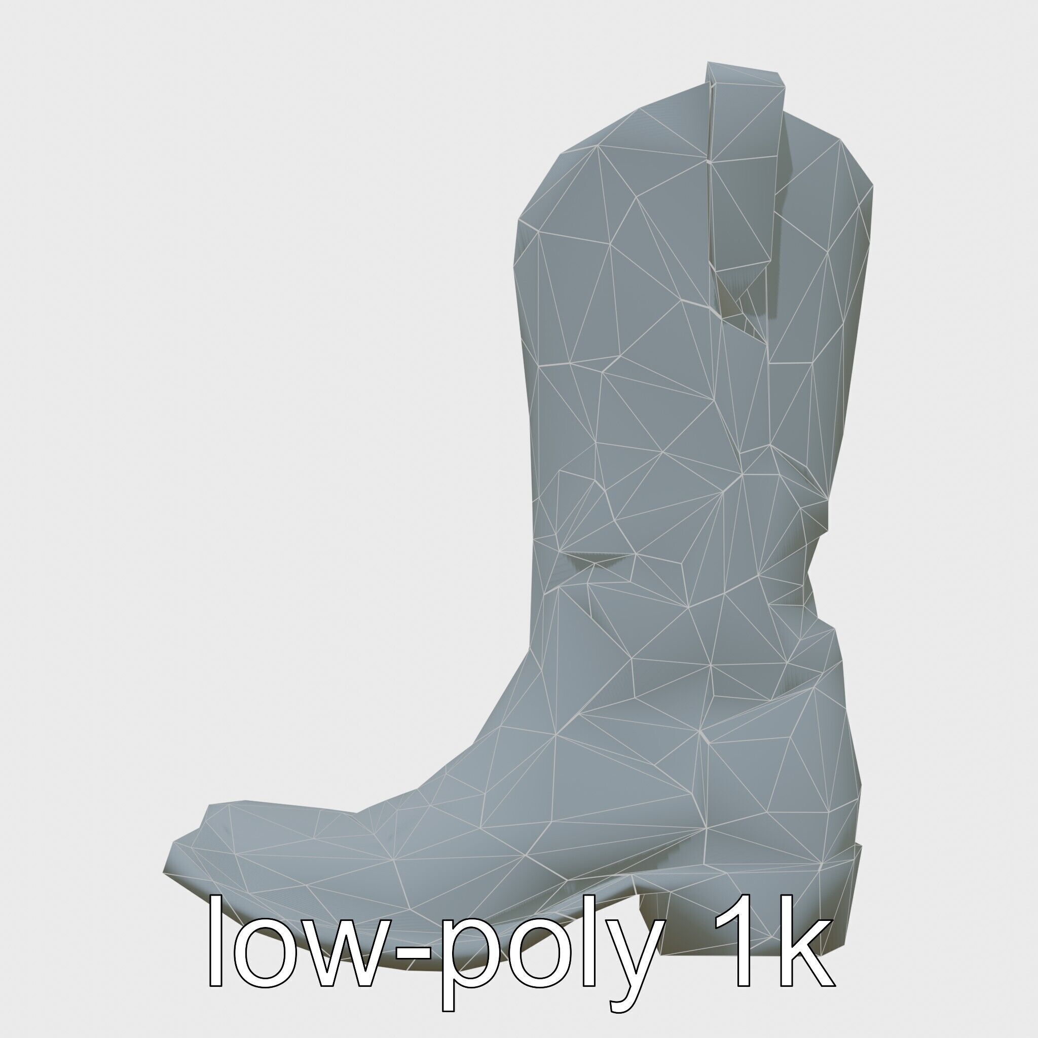 Vintage Cowboy Boots Intricate Stitching Model Pack Low-poly 3D model_18