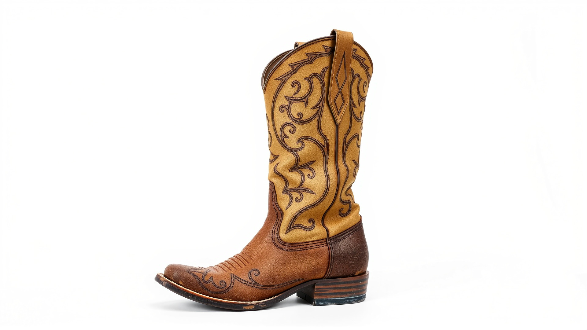 Vintage Cowboy Boots Intricate Stitching Model Pack Low-poly 3D model_6