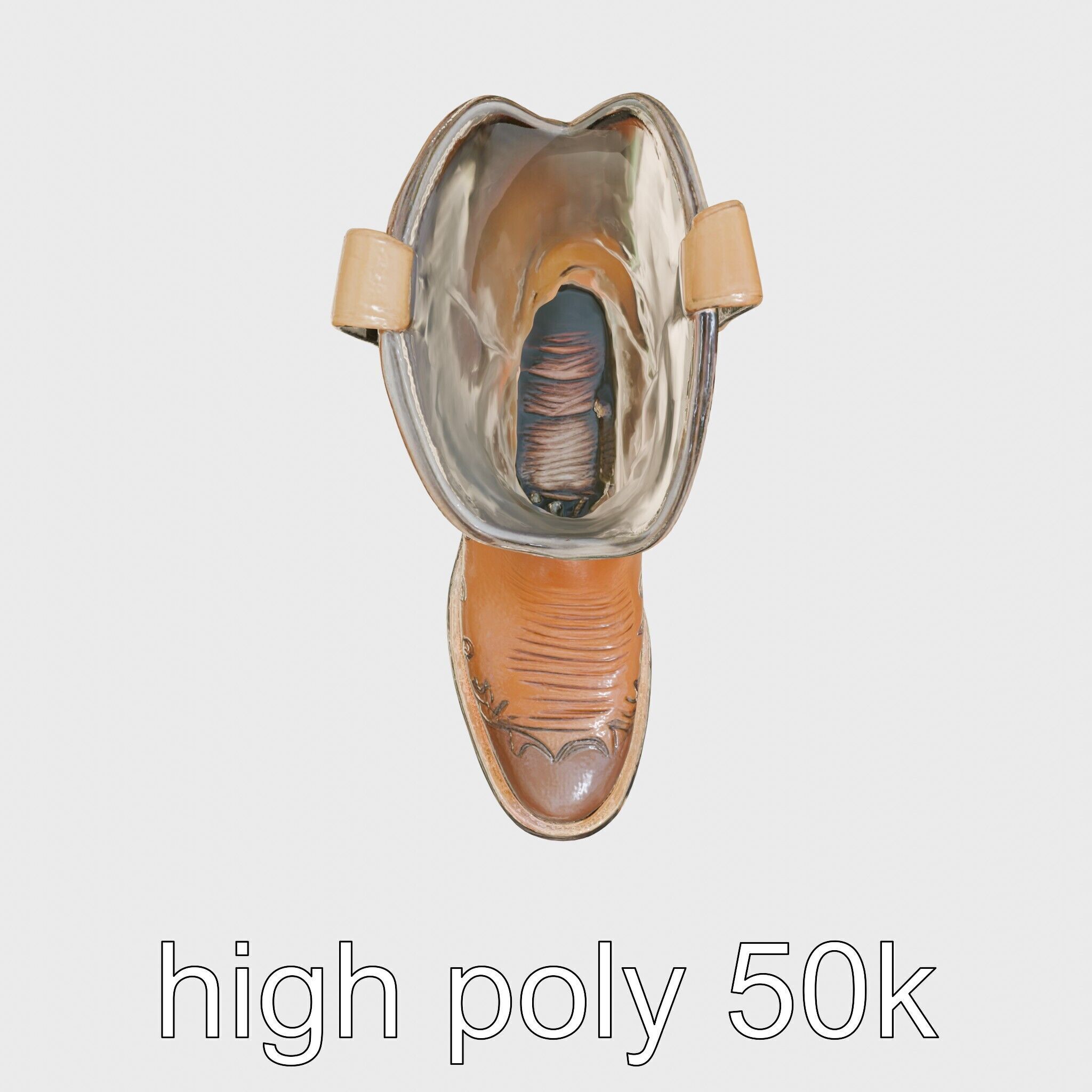 Vintage Cowboy Boots Intricate Stitching Model Pack Low-poly 3D model_30