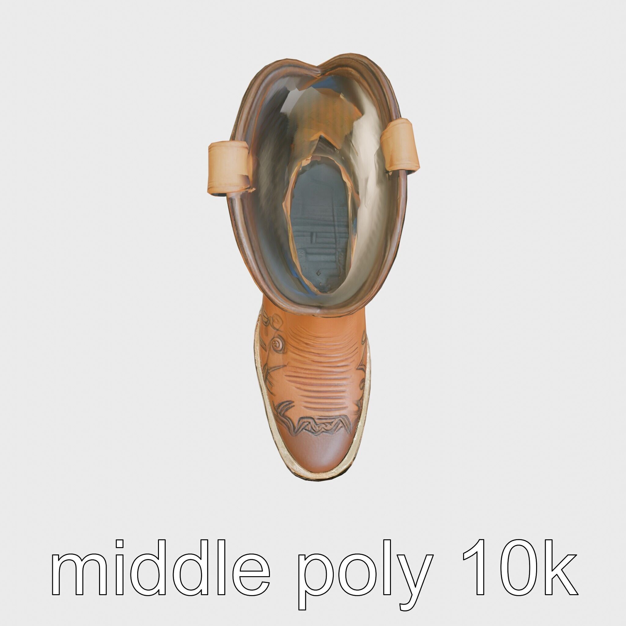 Vintage Cowboy Boots Intricate Stitching Model Pack Low-poly 3D model_9