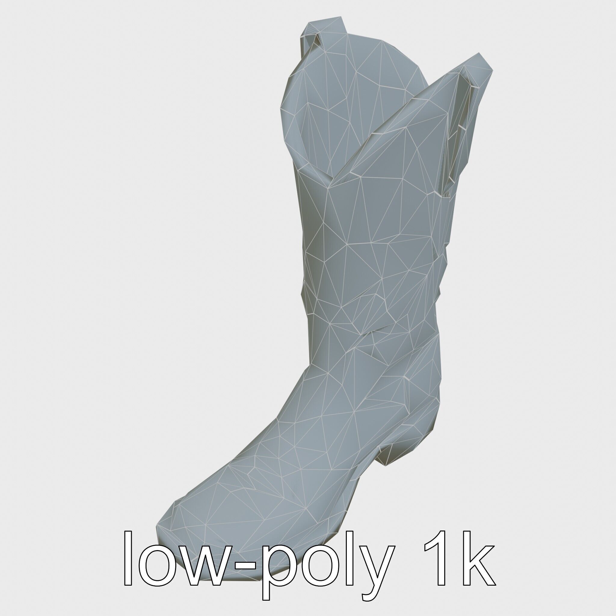 Vintage Cowboy Boots Intricate Stitching Model Pack Low-poly 3D model_26