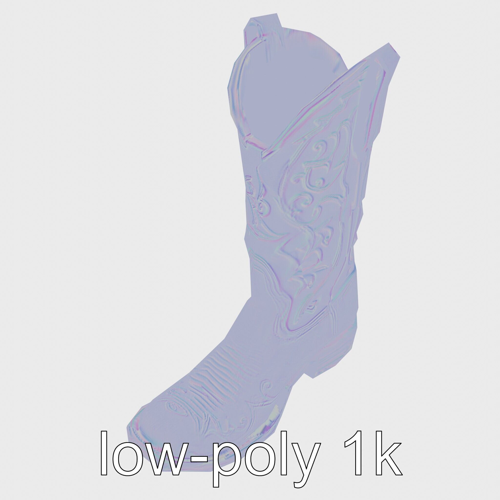 Vintage Cowboy Boots Intricate Stitching Model Pack Low-poly 3D model_32