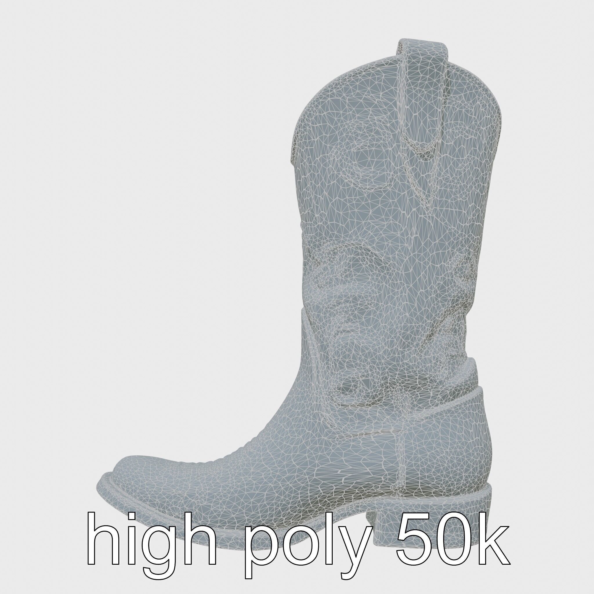 Vintage Cowboy Boots Intricate Stitching Model Pack Low-poly 3D model_25