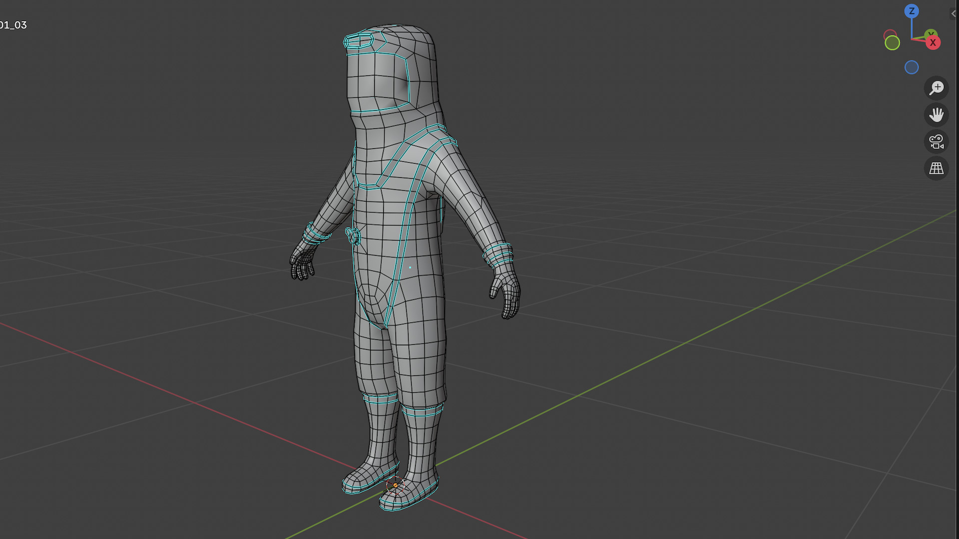 LOW POLY CHARACTER SCI FI CLOTH  Low-poly 3D model_4