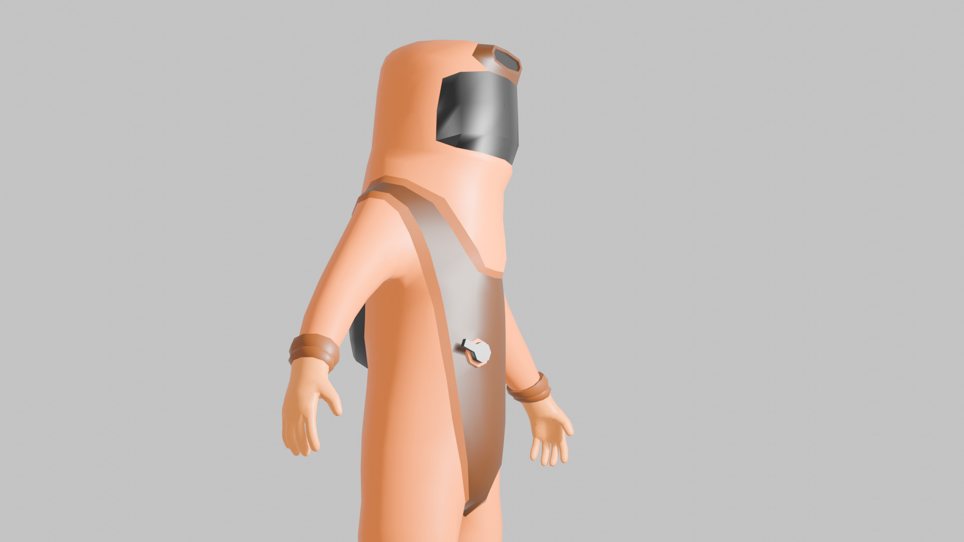 LOW POLY CHARACTER SCI FI CLOTH  Low-poly 3D model_1