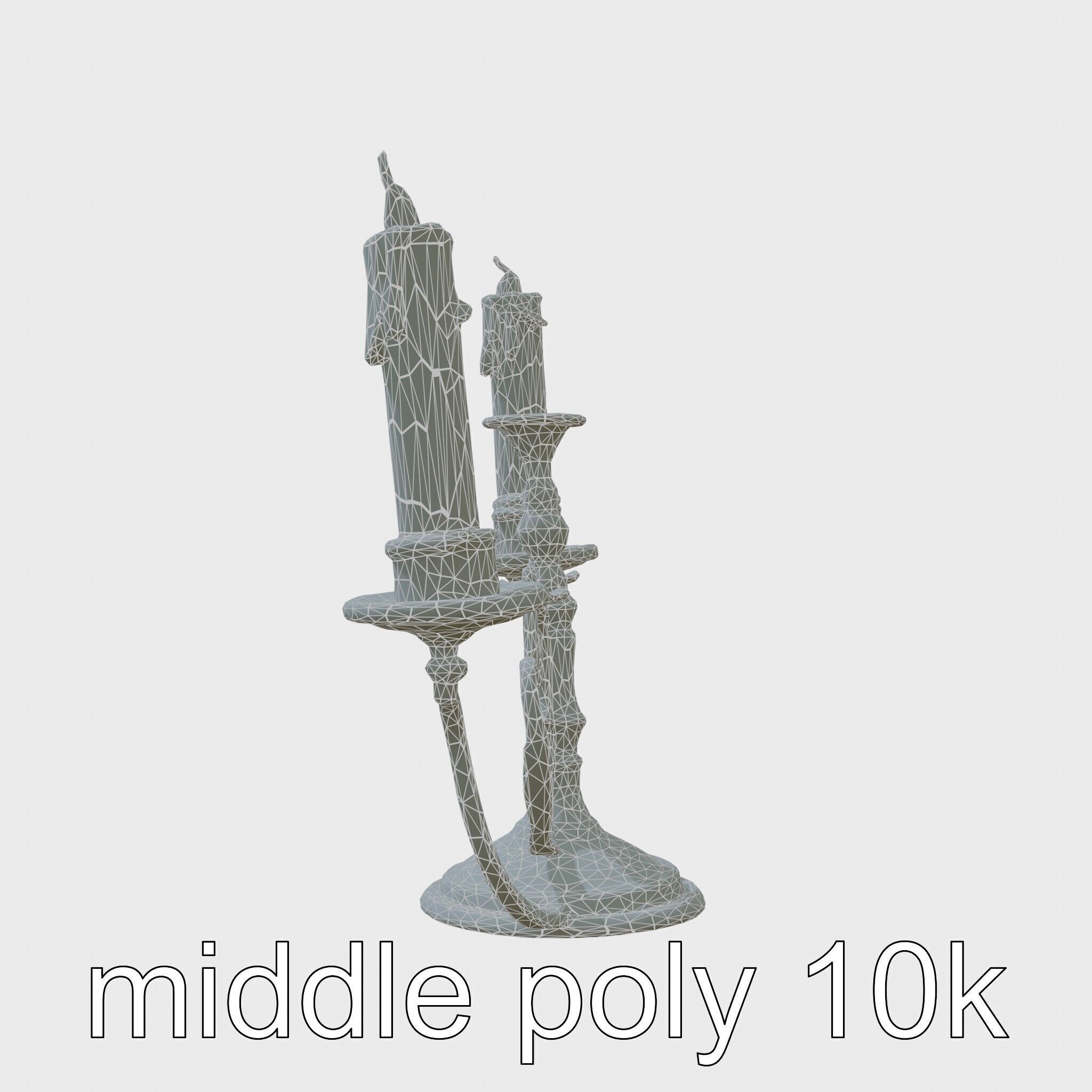 Antique Iron Candelabra Weathered Finish model pack Low-poly 3D model_9