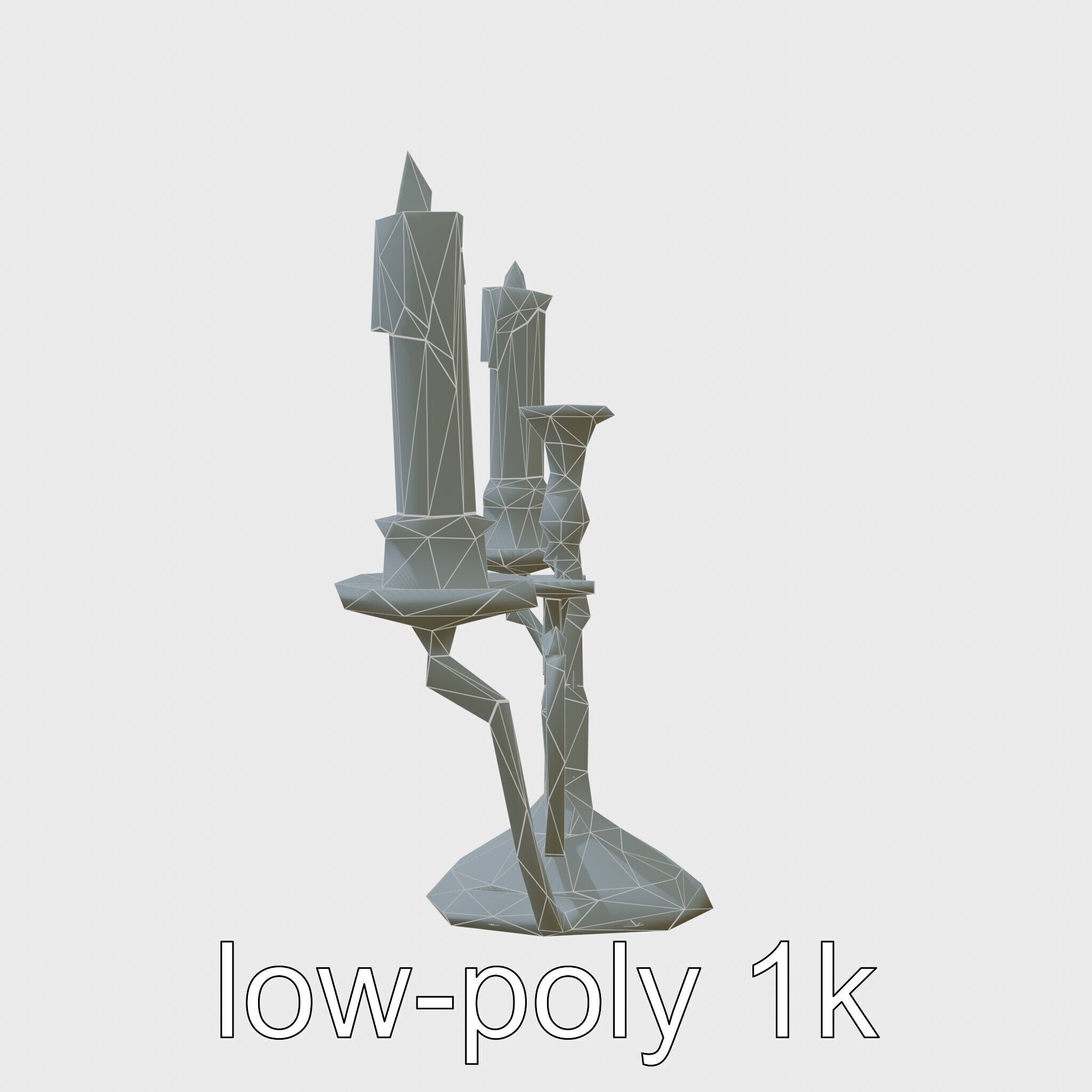 Antique Iron Candelabra Weathered Finish model pack Low-poly 3D model_10