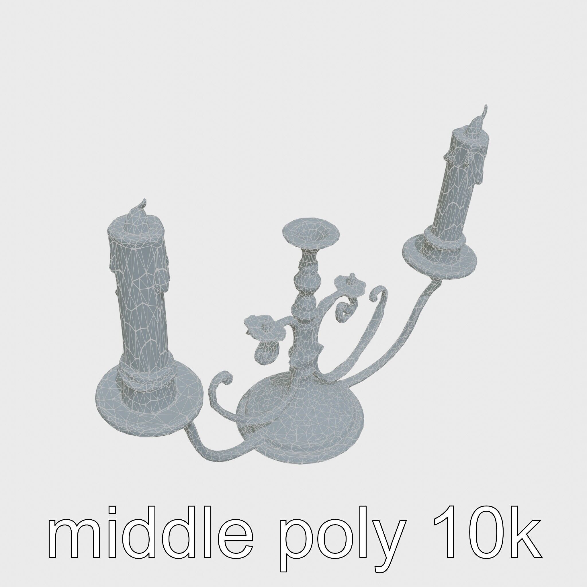 Antique Iron Candelabra Weathered Finish model pack Low-poly 3D model_31