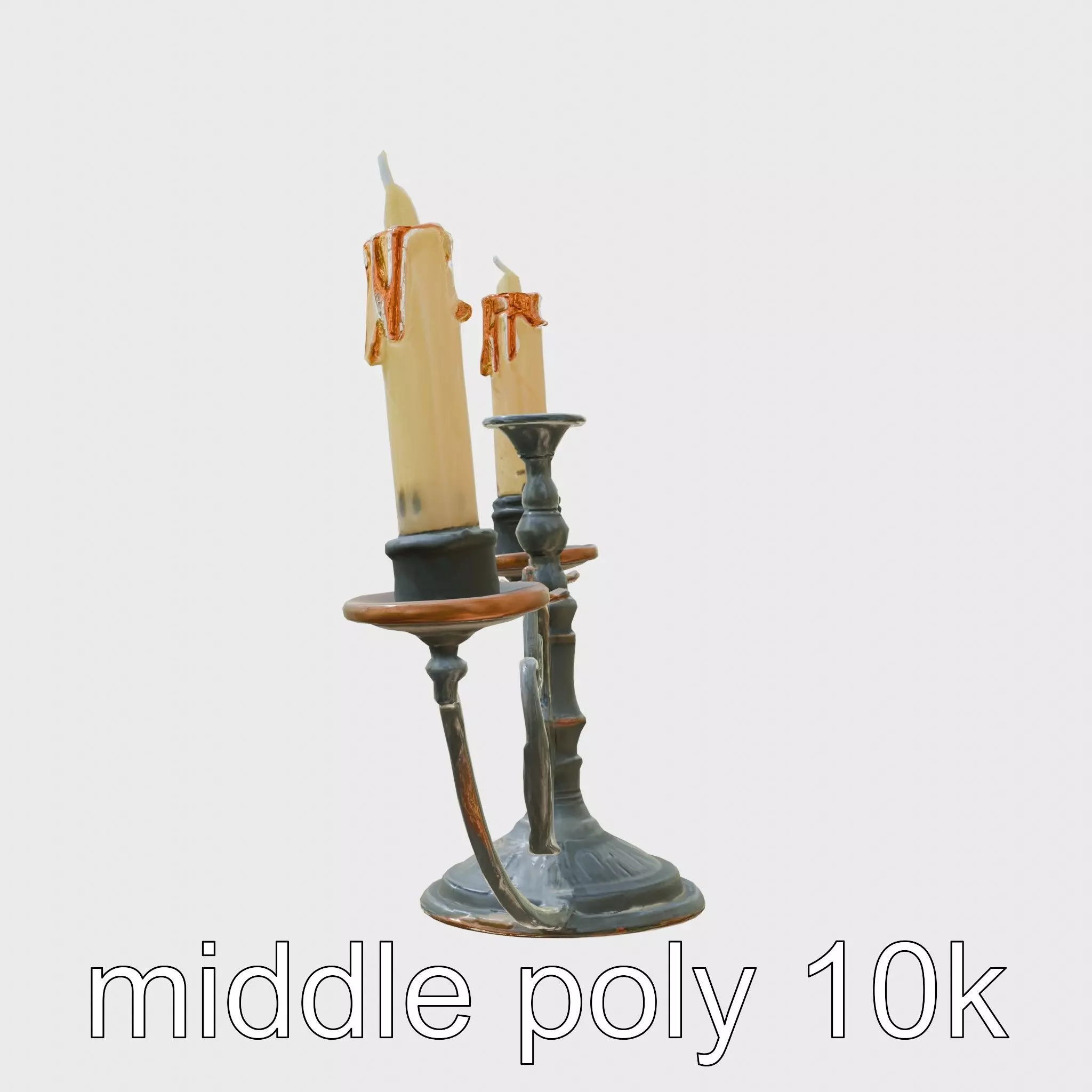 Antique Iron Candelabra Weathered Finish model pack Low-poly 3D model_0