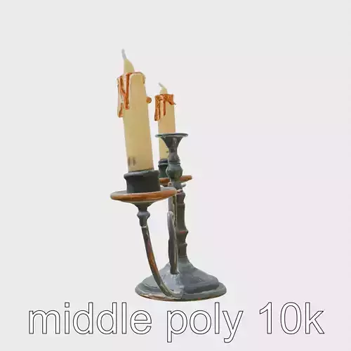 Antique Iron Candelabra Weathered Finish model pack