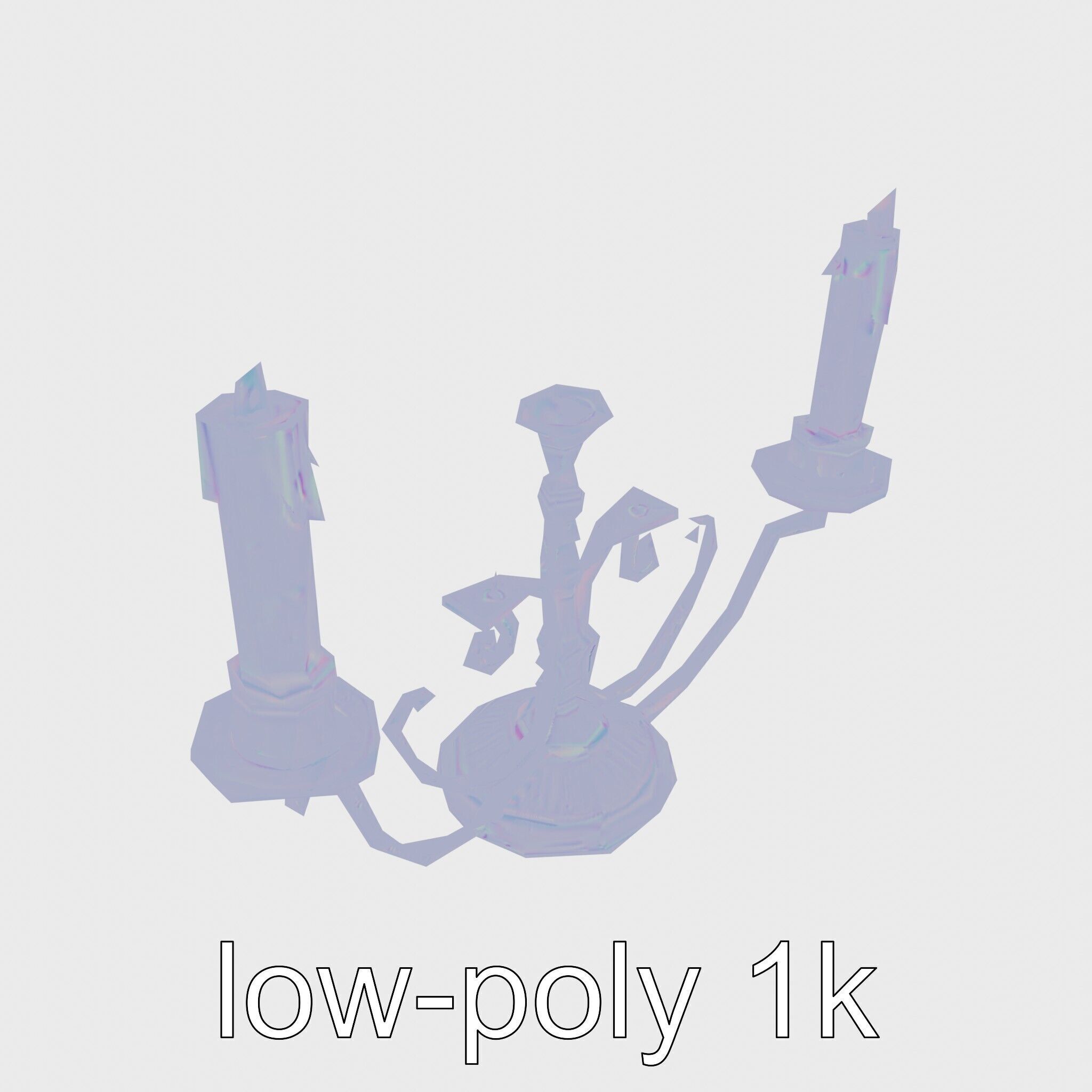 Antique Iron Candelabra Weathered Finish model pack Low-poly 3D model_28