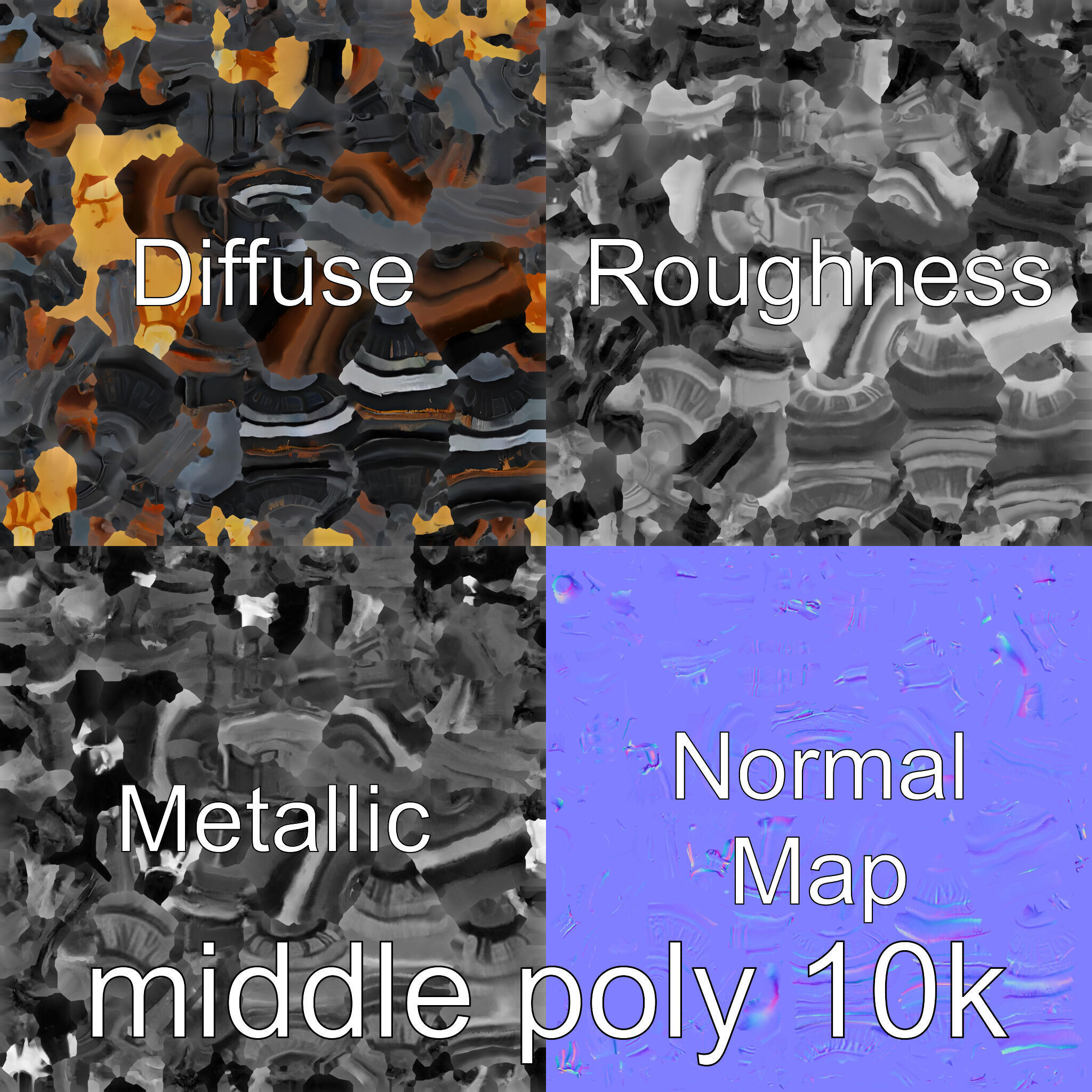 Antique Iron Candelabra Weathered Finish model pack Low-poly 3D model_33