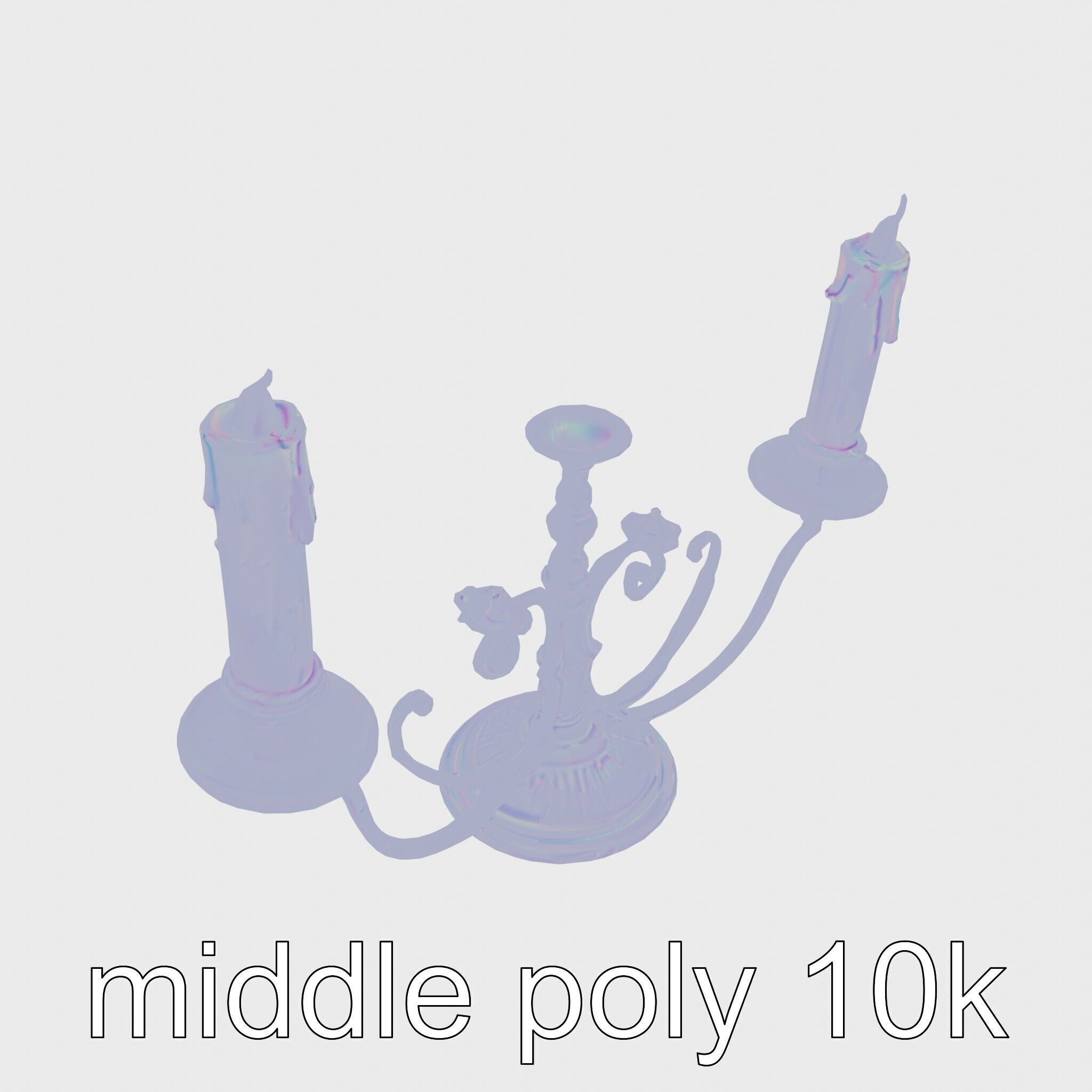 Antique Iron Candelabra Weathered Finish model pack Low-poly 3D model_17