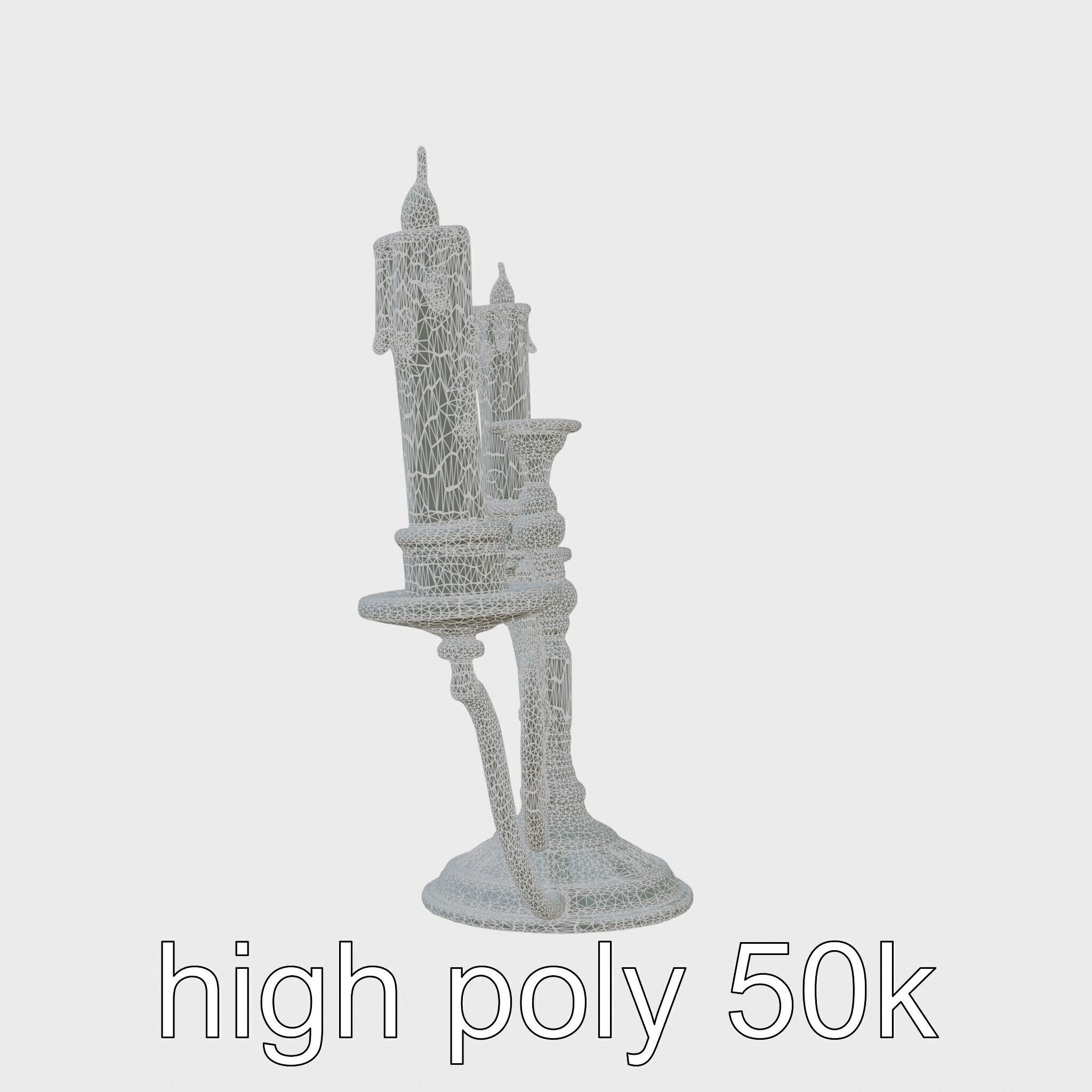 Antique Iron Candelabra Weathered Finish model pack Low-poly 3D model_8