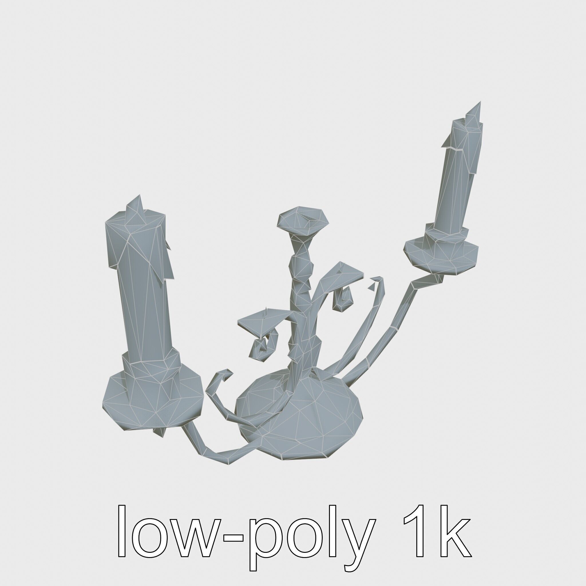 Antique Iron Candelabra Weathered Finish model pack Low-poly 3D model_24