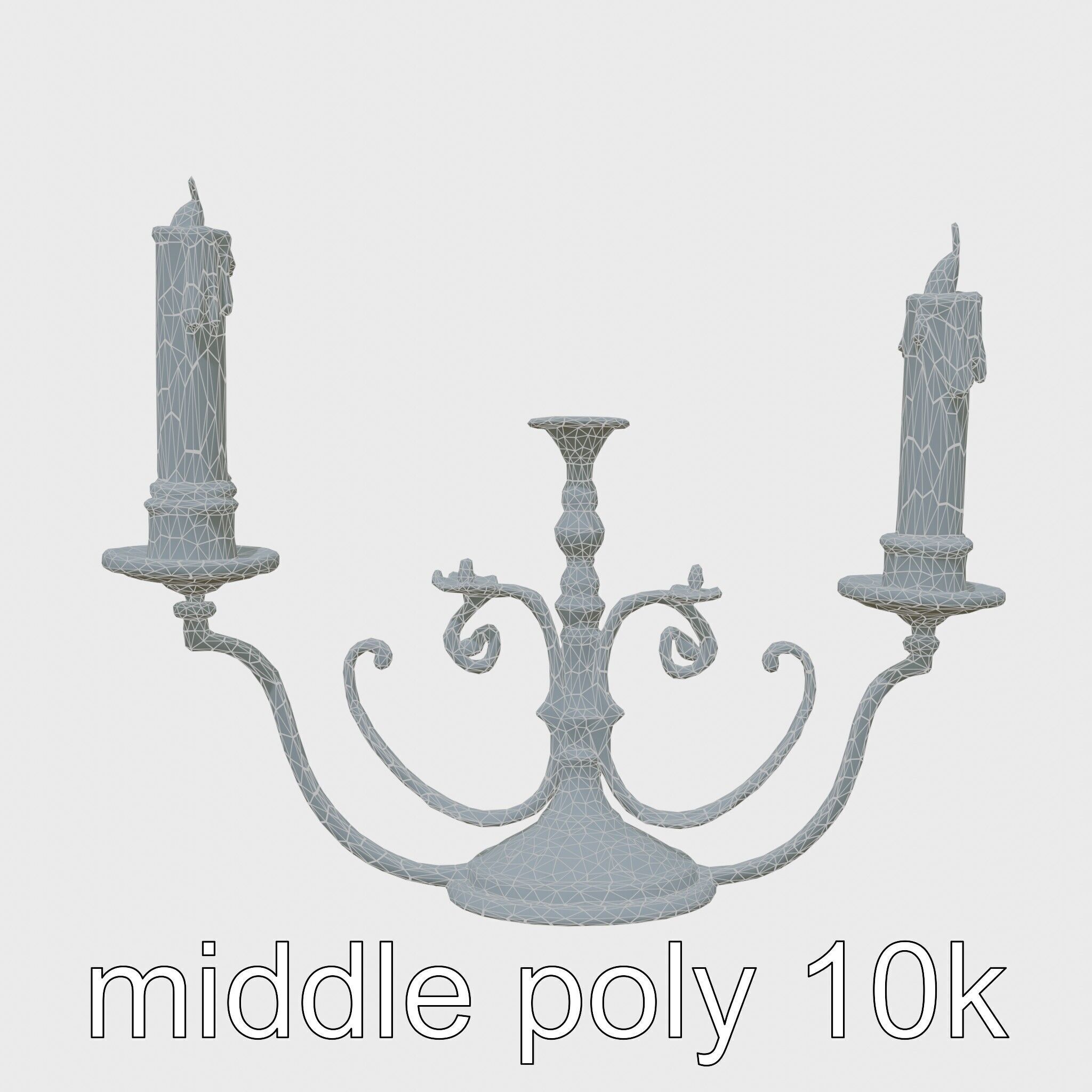 Antique Iron Candelabra Weathered Finish model pack Low-poly 3D model_26
