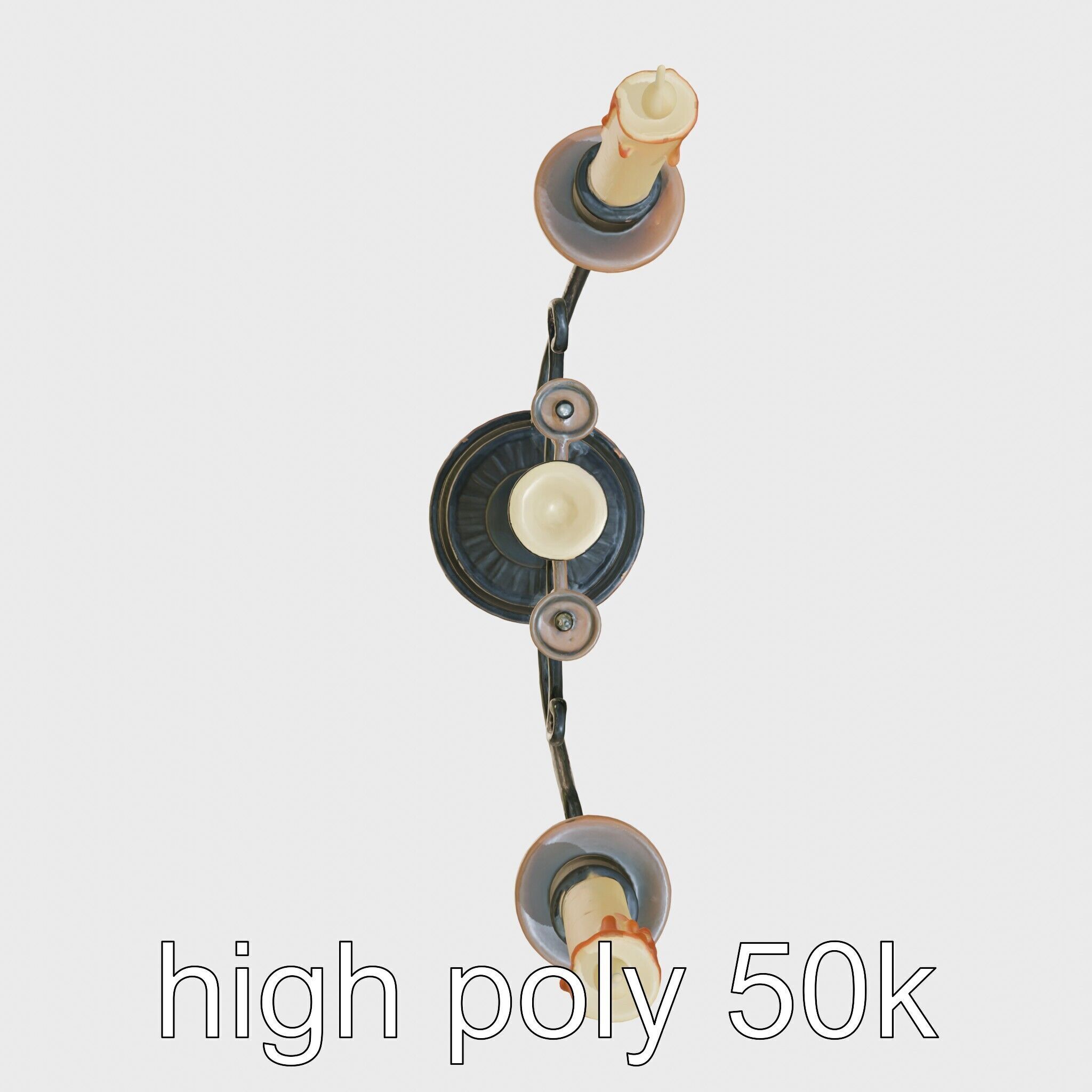 Antique Iron Candelabra Weathered Finish model pack Low-poly 3D model_29