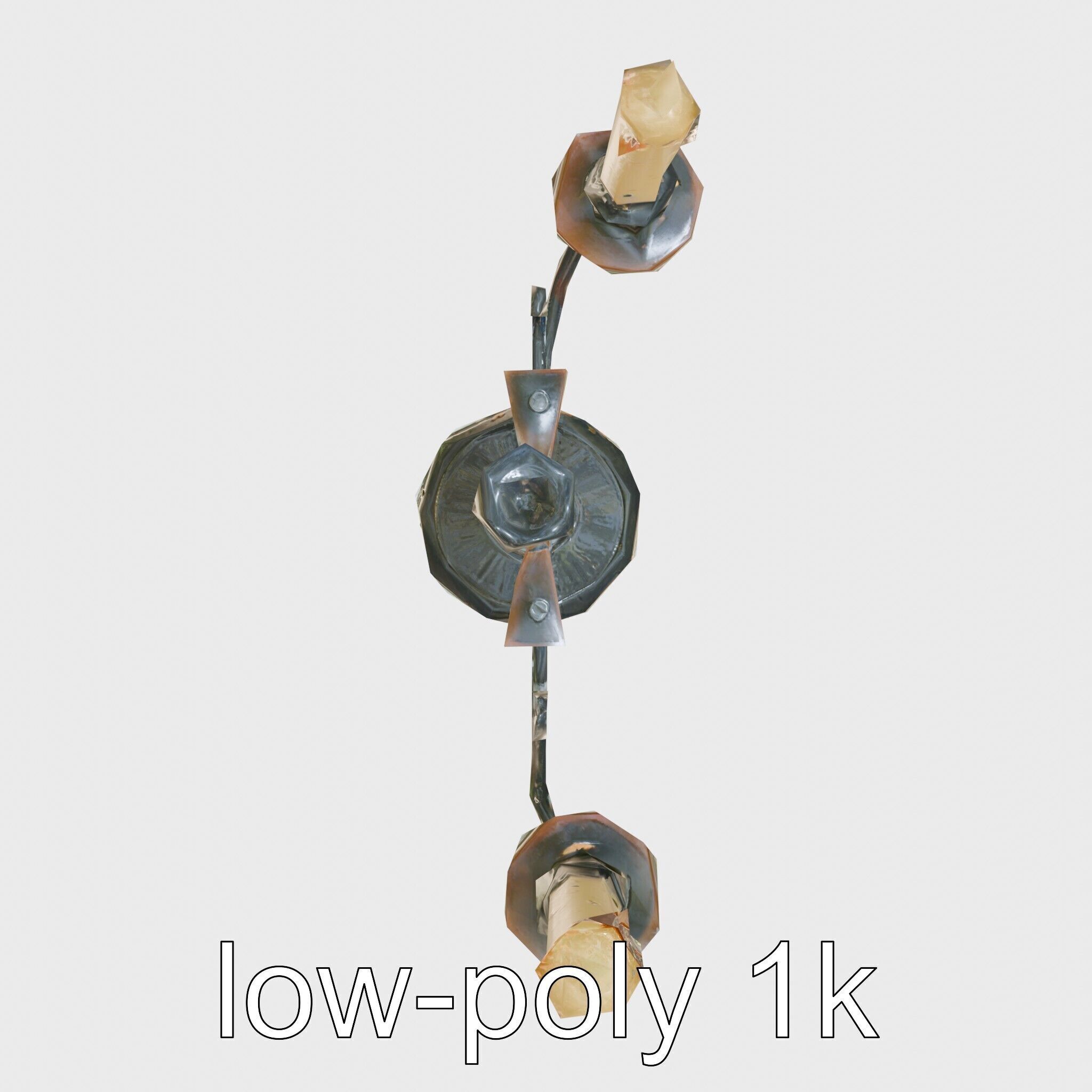 Antique Iron Candelabra Weathered Finish model pack Low-poly 3D model_16