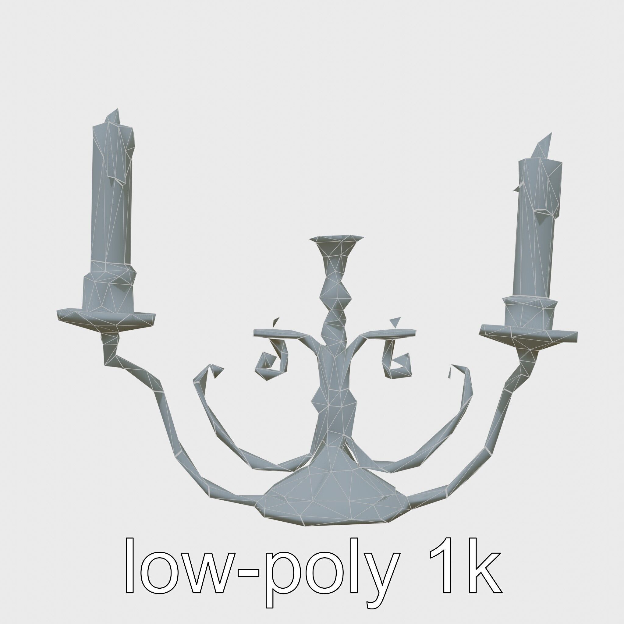 Antique Iron Candelabra Weathered Finish model pack Low-poly 3D model_20
