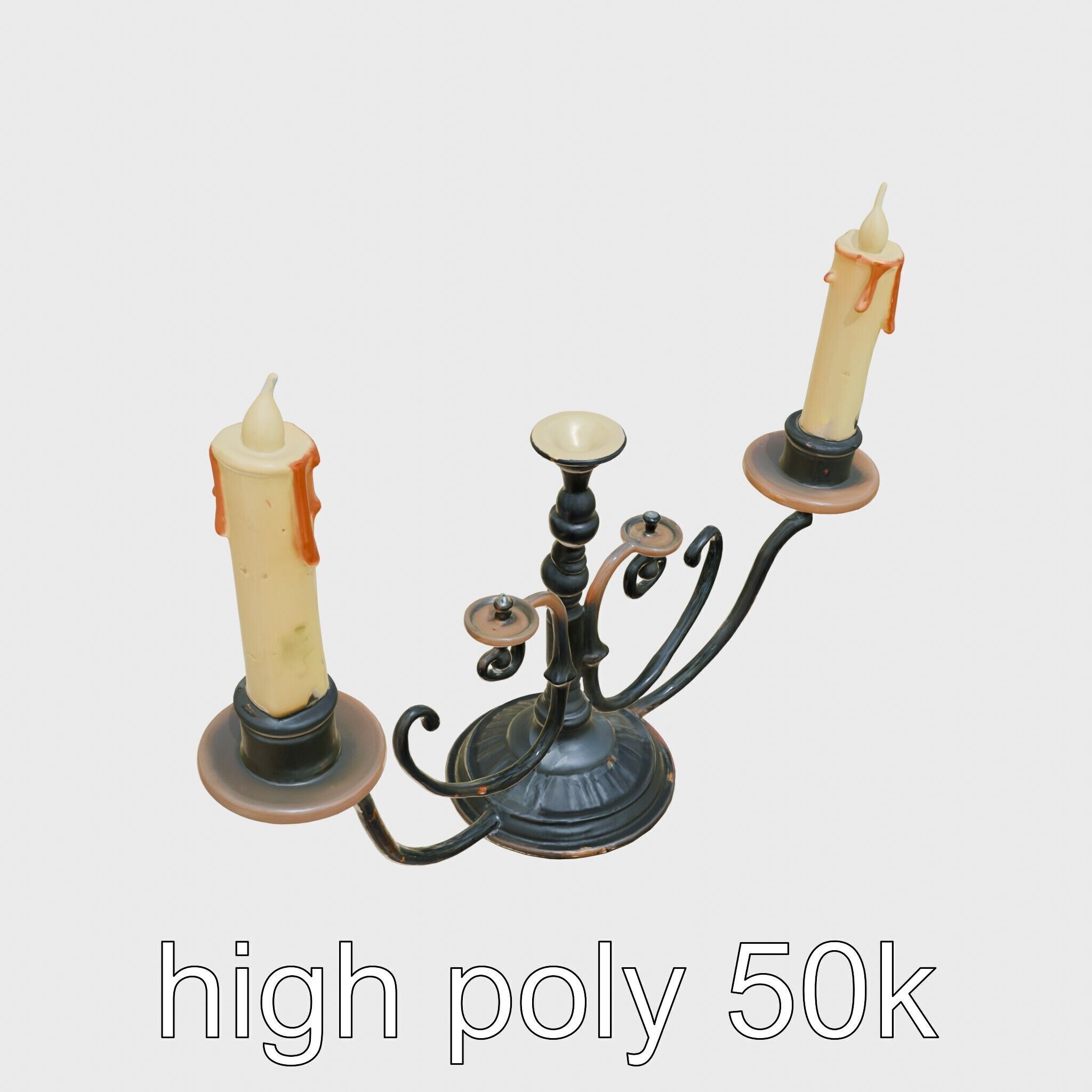 Antique Iron Candelabra Weathered Finish model pack Low-poly 3D model_11