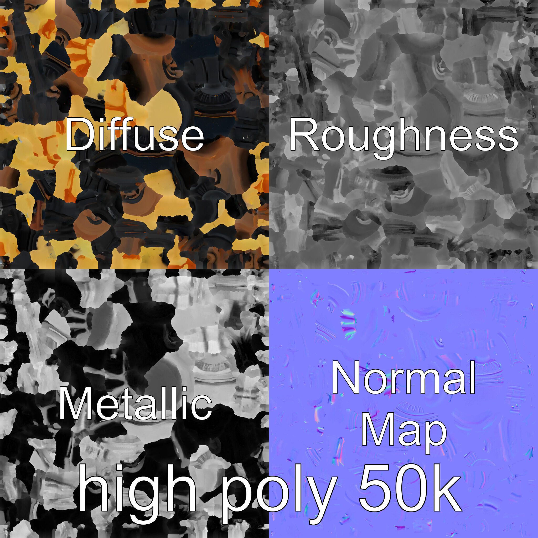 Antique Iron Candelabra Weathered Finish model pack Low-poly 3D model_25