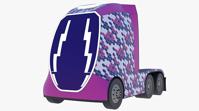 Future semitruck XVIII PBR 3D model 2