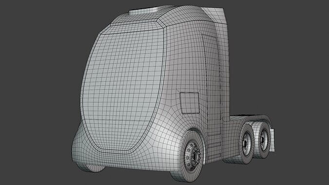 Future semitruck XVIII PBR 3D model 3