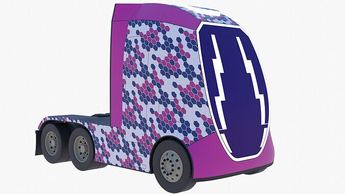 Future semitruck XVIII PBR 3D model 6
