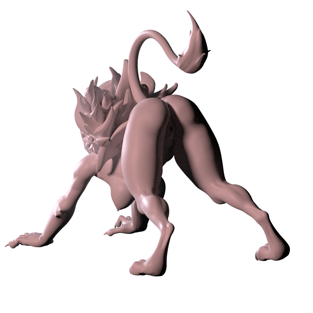 furry Belladonna pose 2 3D print model_2