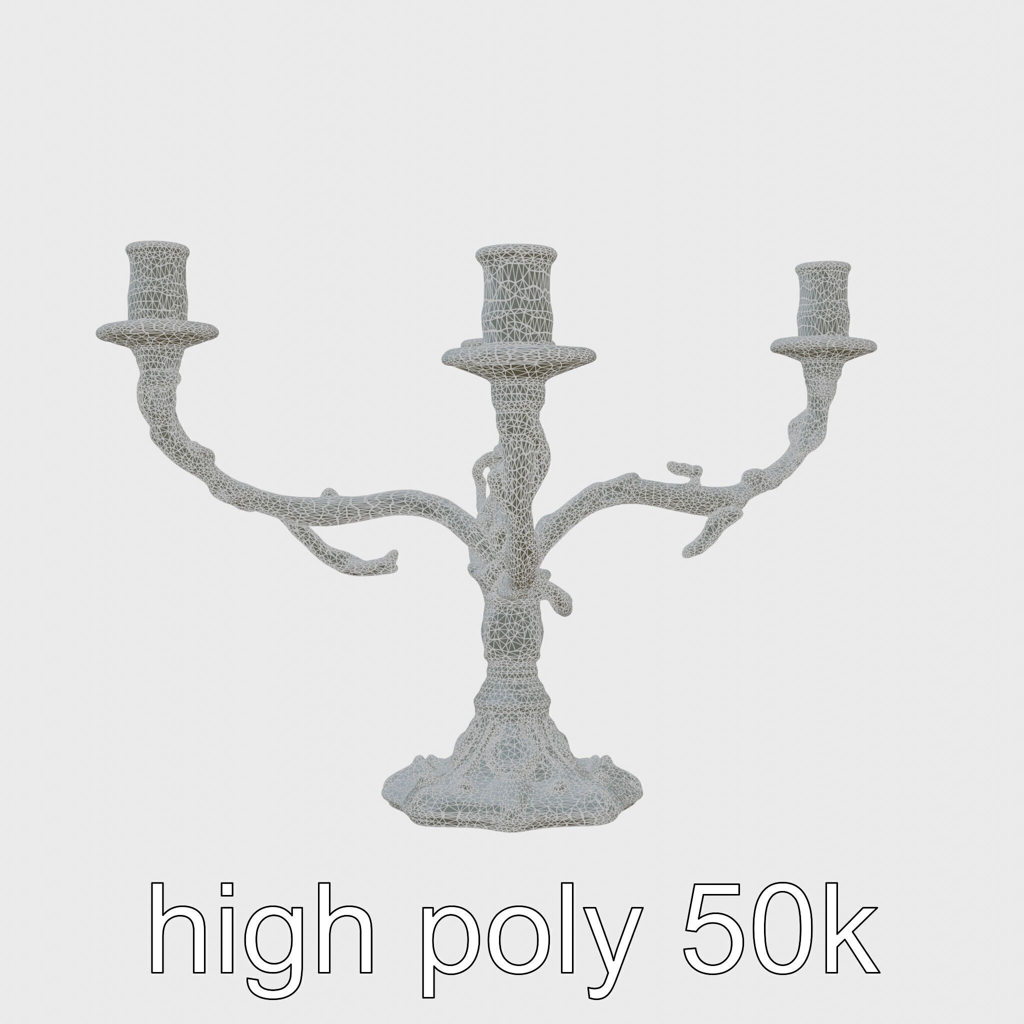 Mystical Candelabra with Twisted Arms model pack Low-poly 3D model_8