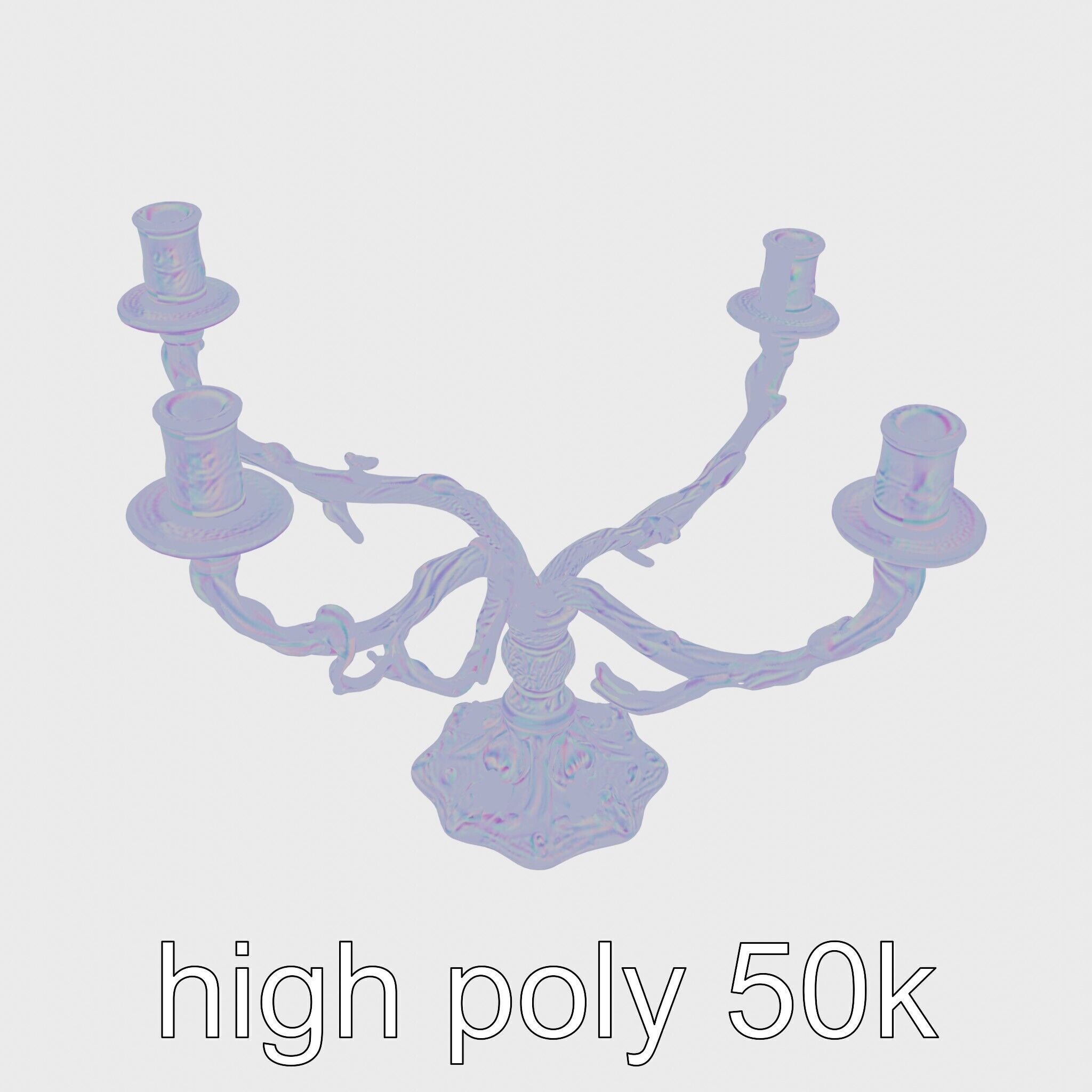 Mystical Candelabra with Twisted Arms model pack Low-poly 3D model_26