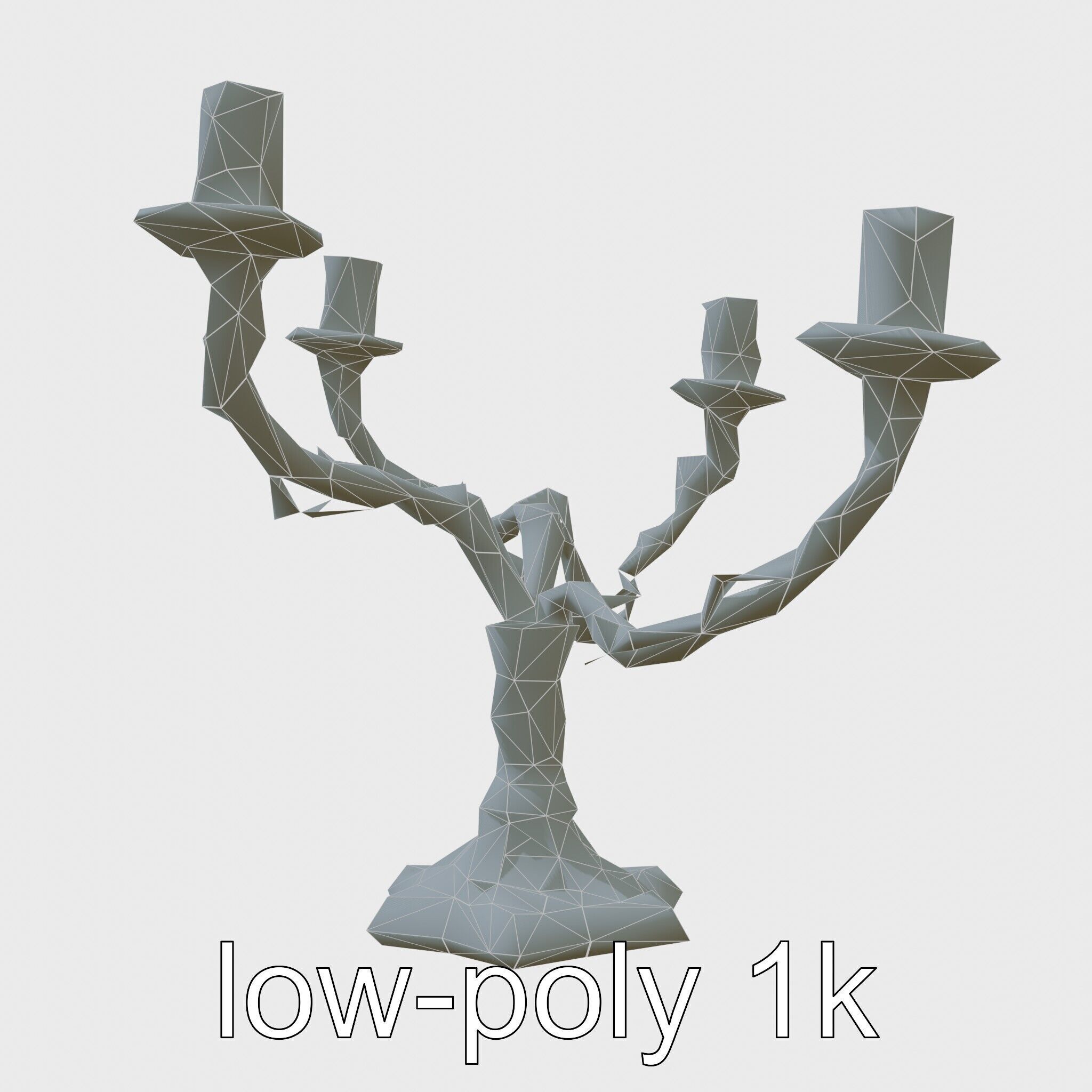 Mystical Candelabra with Twisted Arms model pack Low-poly 3D model_10