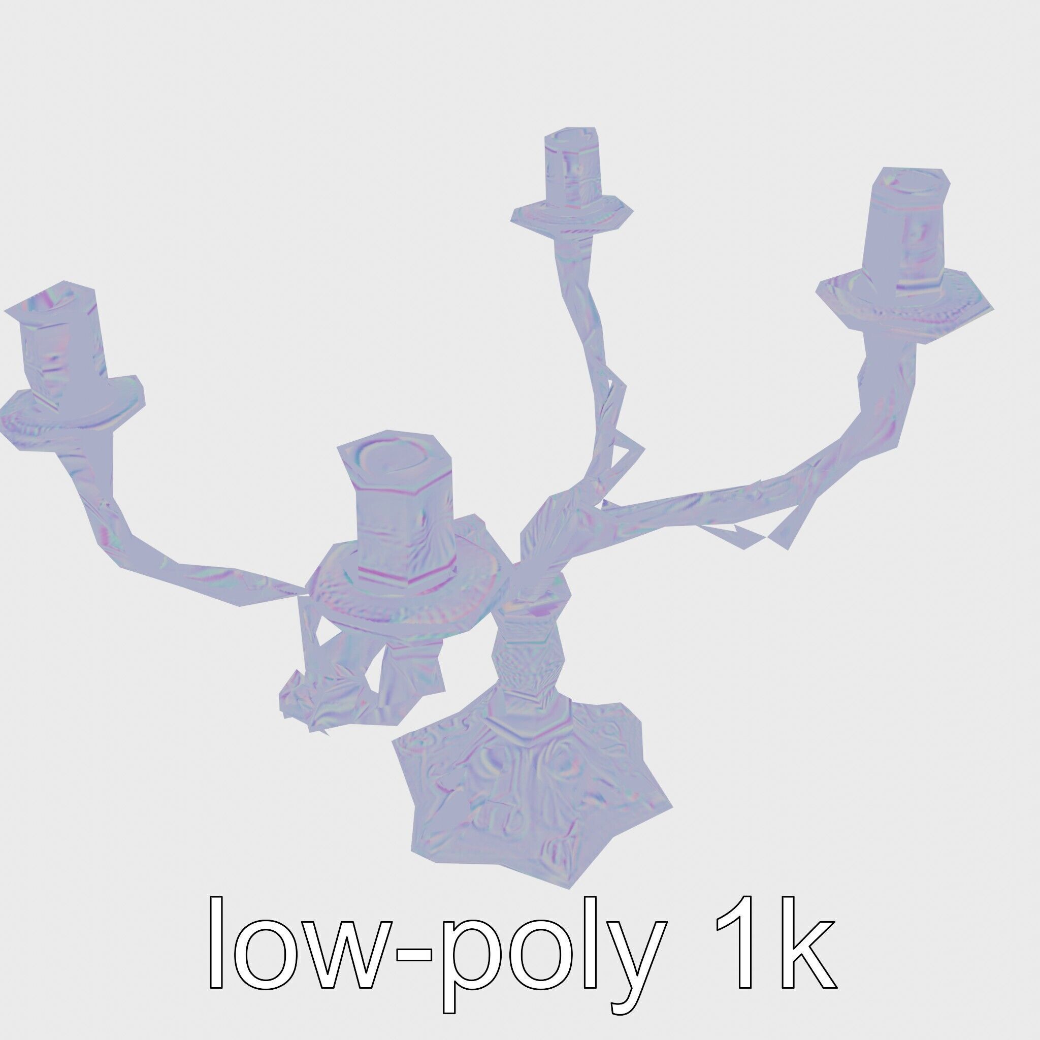 Mystical Candelabra with Twisted Arms model pack Low-poly 3D model_24
