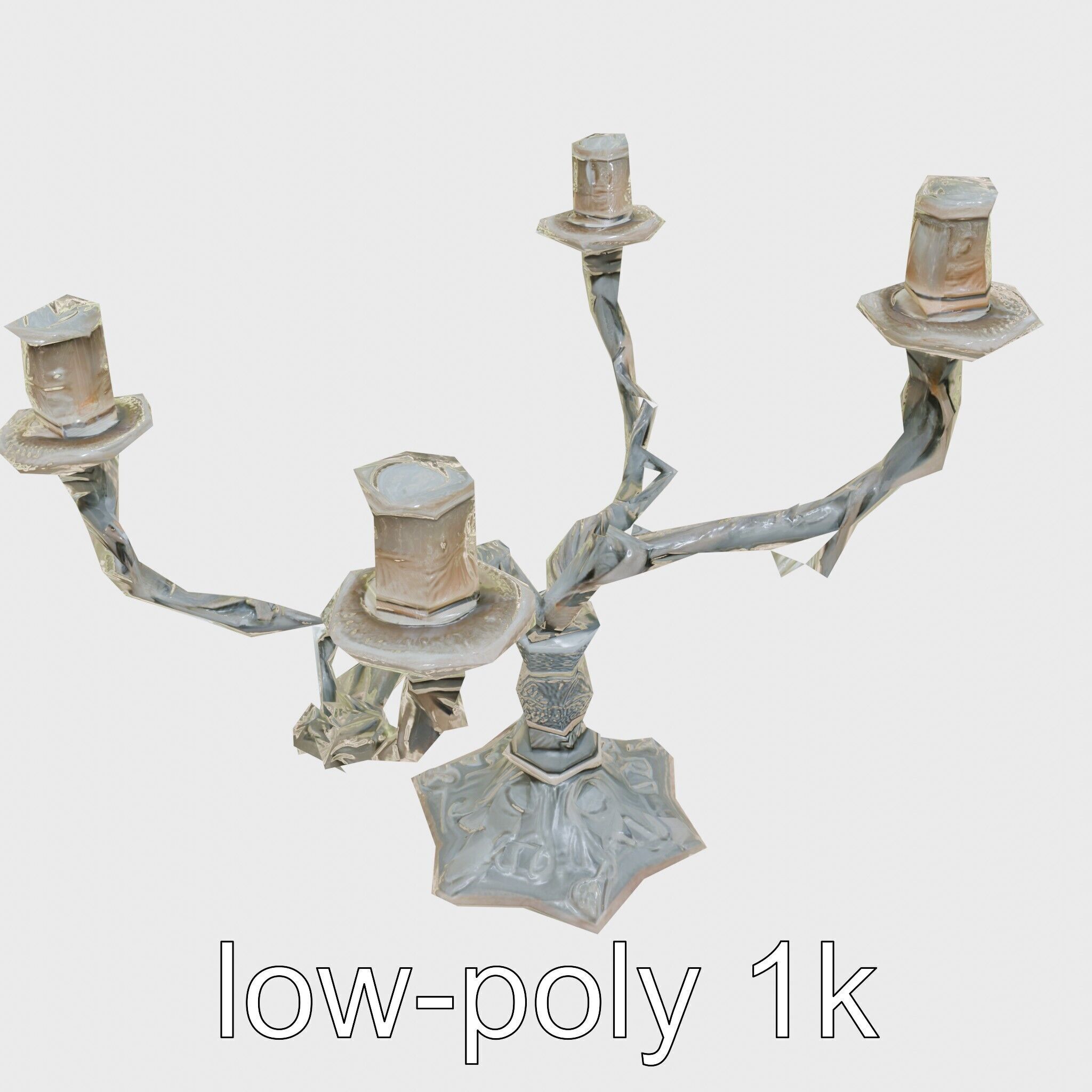Mystical Candelabra with Twisted Arms model pack Low-poly 3D model_15