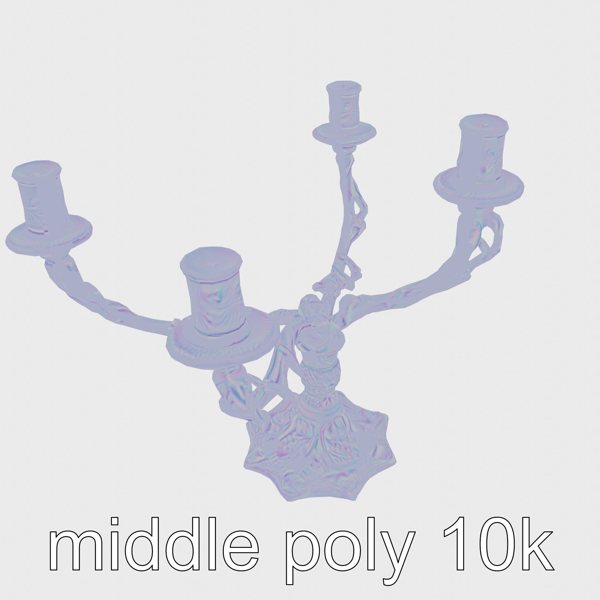 Mystical Candelabra with Twisted Arms model pack Low-poly 3D model_14