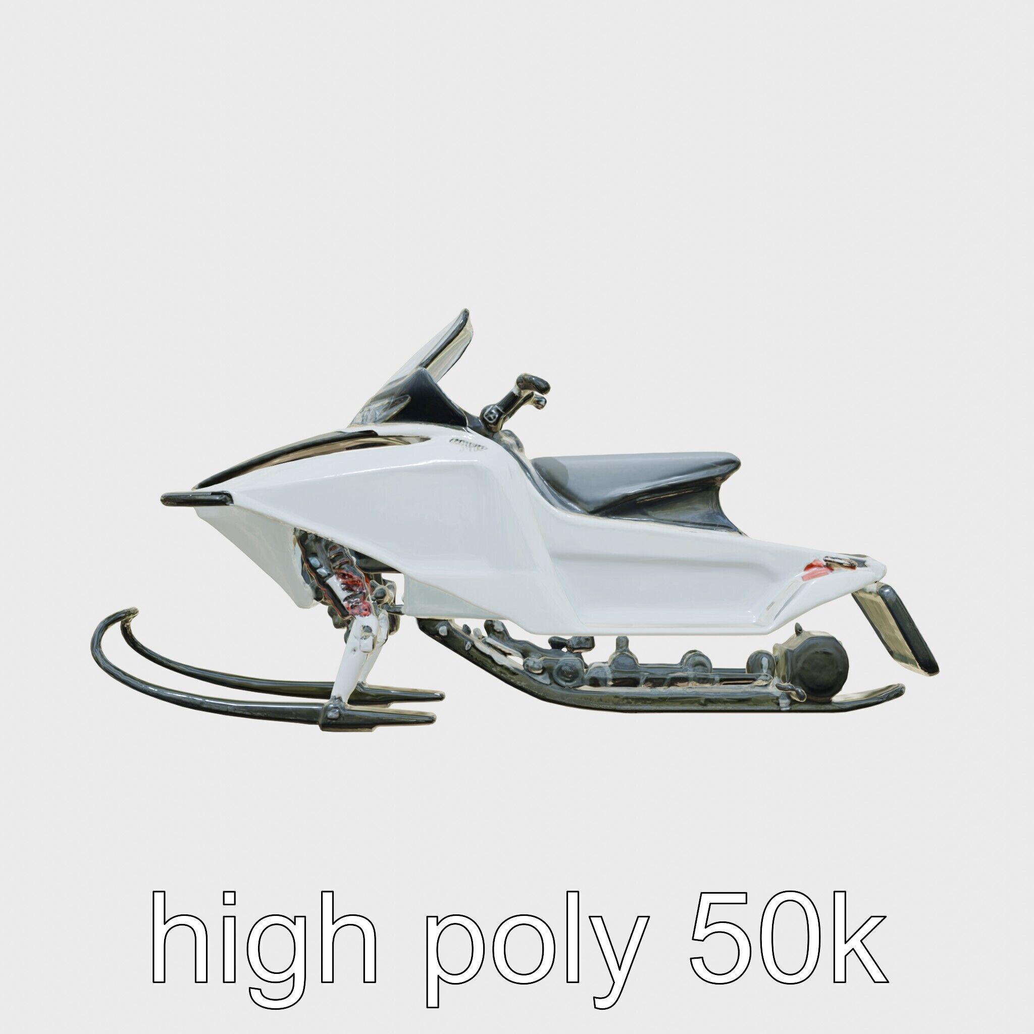 Futuristic Snow Sled model pack featuring Aerodynamic Frame a... Low-poly 3D model_28