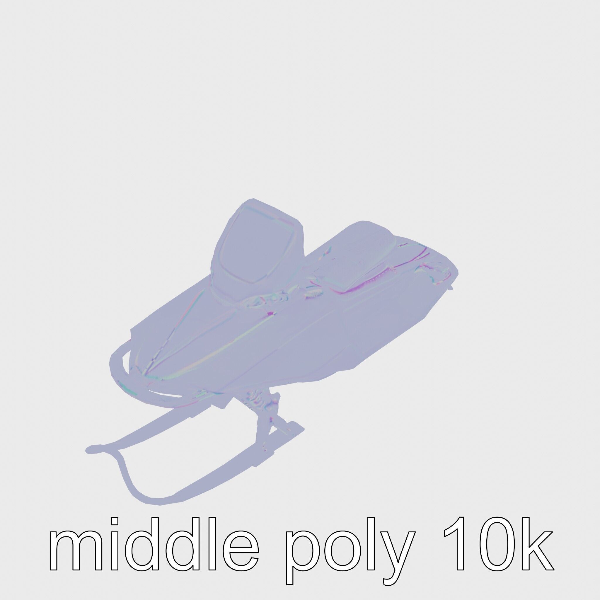 Futuristic Snow Sled model pack featuring Aerodynamic Frame a... Low-poly 3D model_16