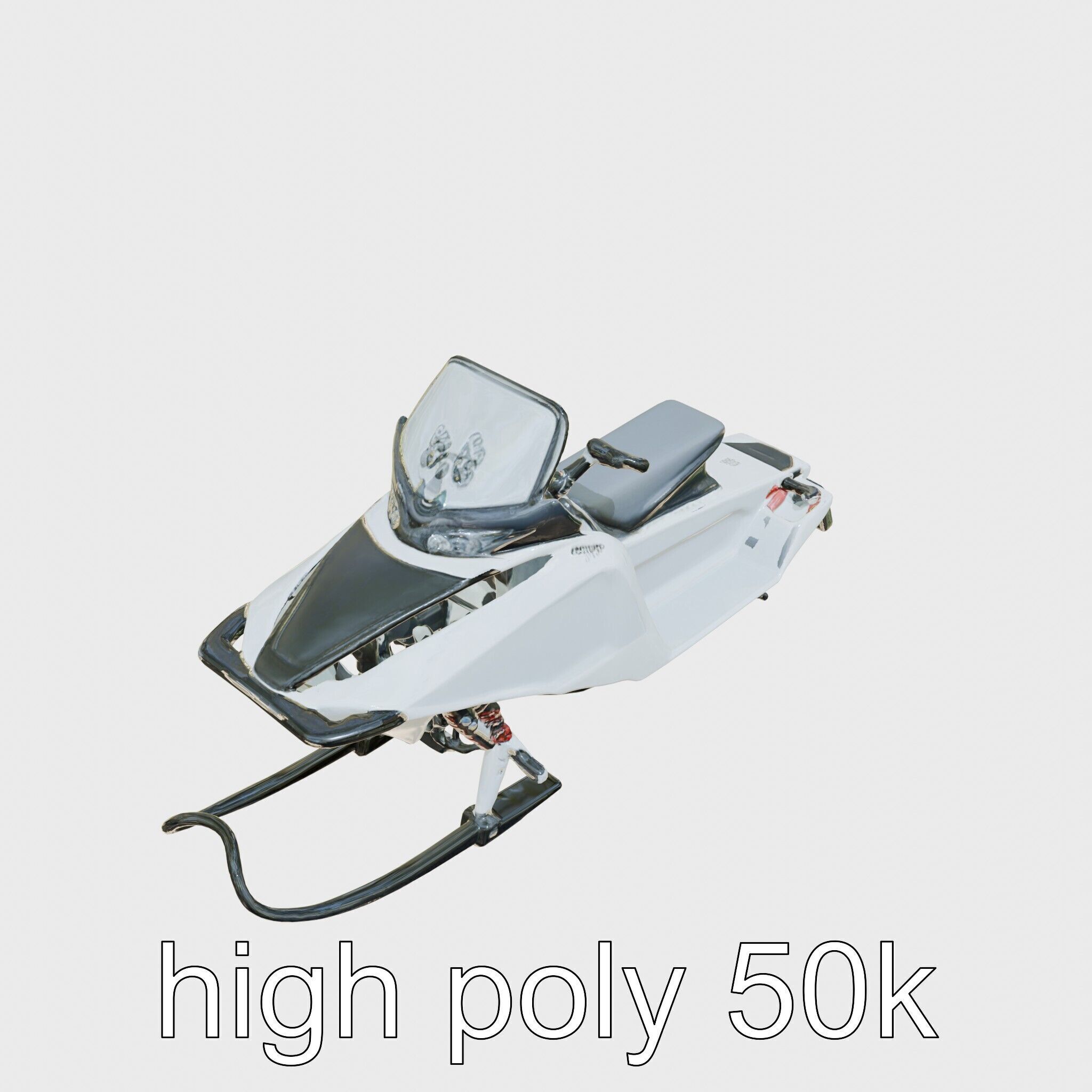 Futuristic Snow Sled model pack featuring Aerodynamic Frame a... Low-poly 3D model_11