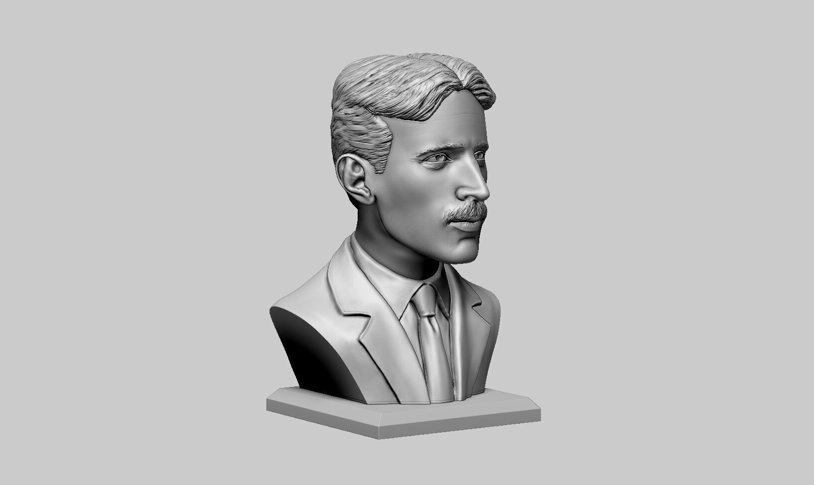 Nikola Tesla bust sculpture  a323 3D print model_8