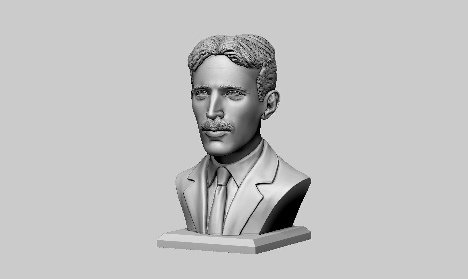 Nikola Tesla bust sculpture  a323 3D print model_5