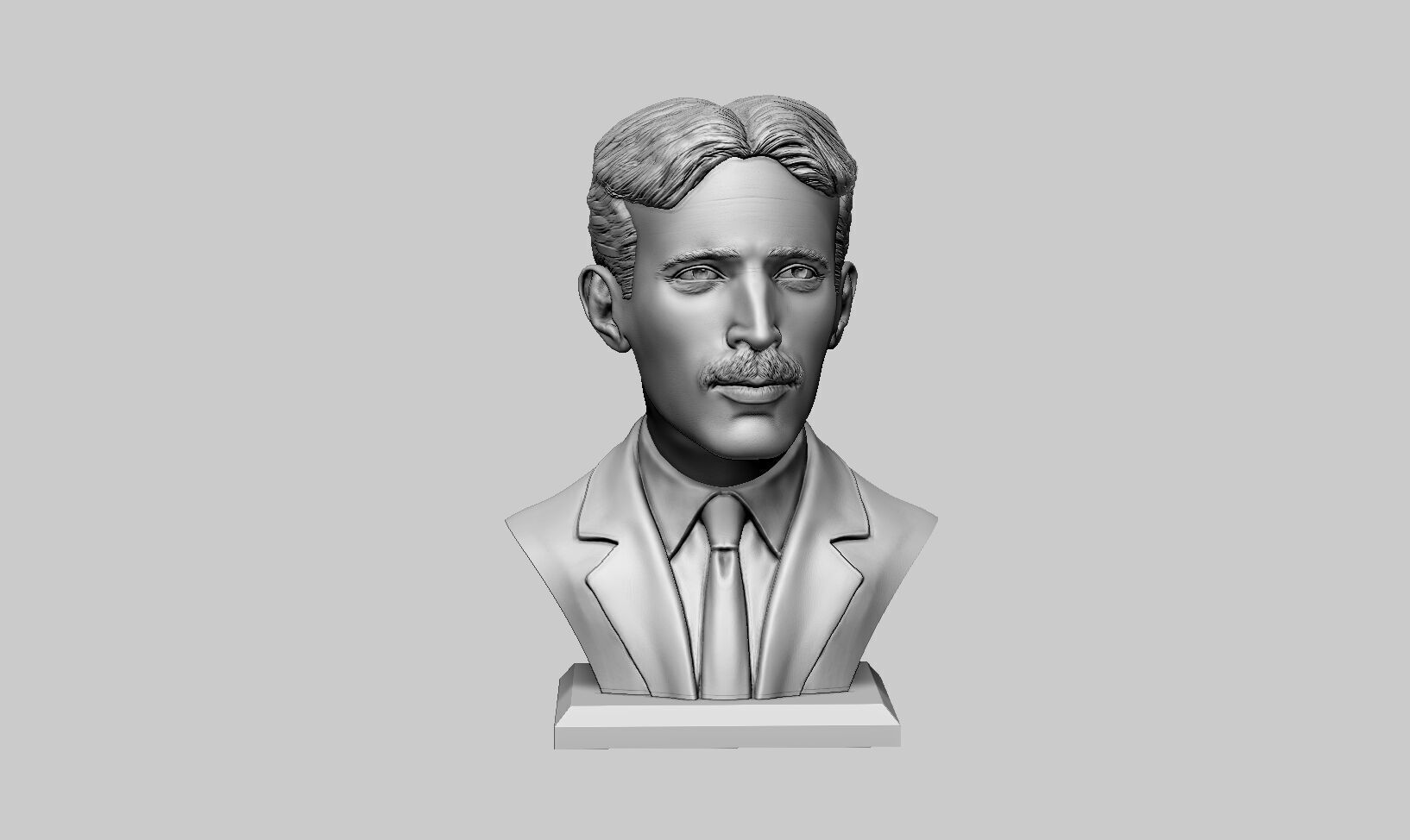 Nikola Tesla bust sculpture  a323 3D print model_7