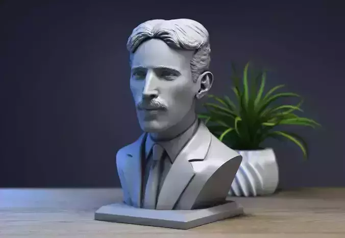 Nikola Tesla bust sculpture  a323 3D print model