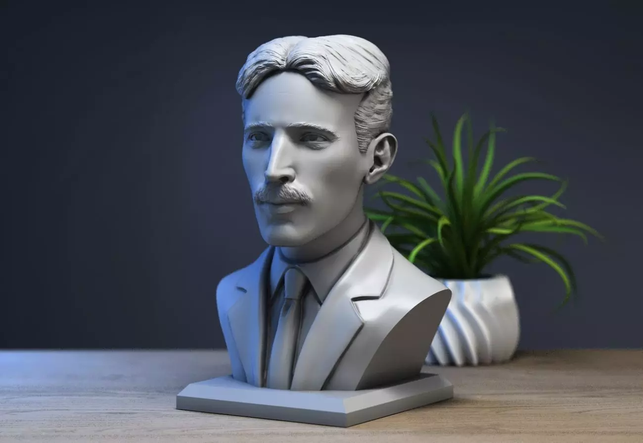 Nikola Tesla bust sculpture  a323 3D print model_0