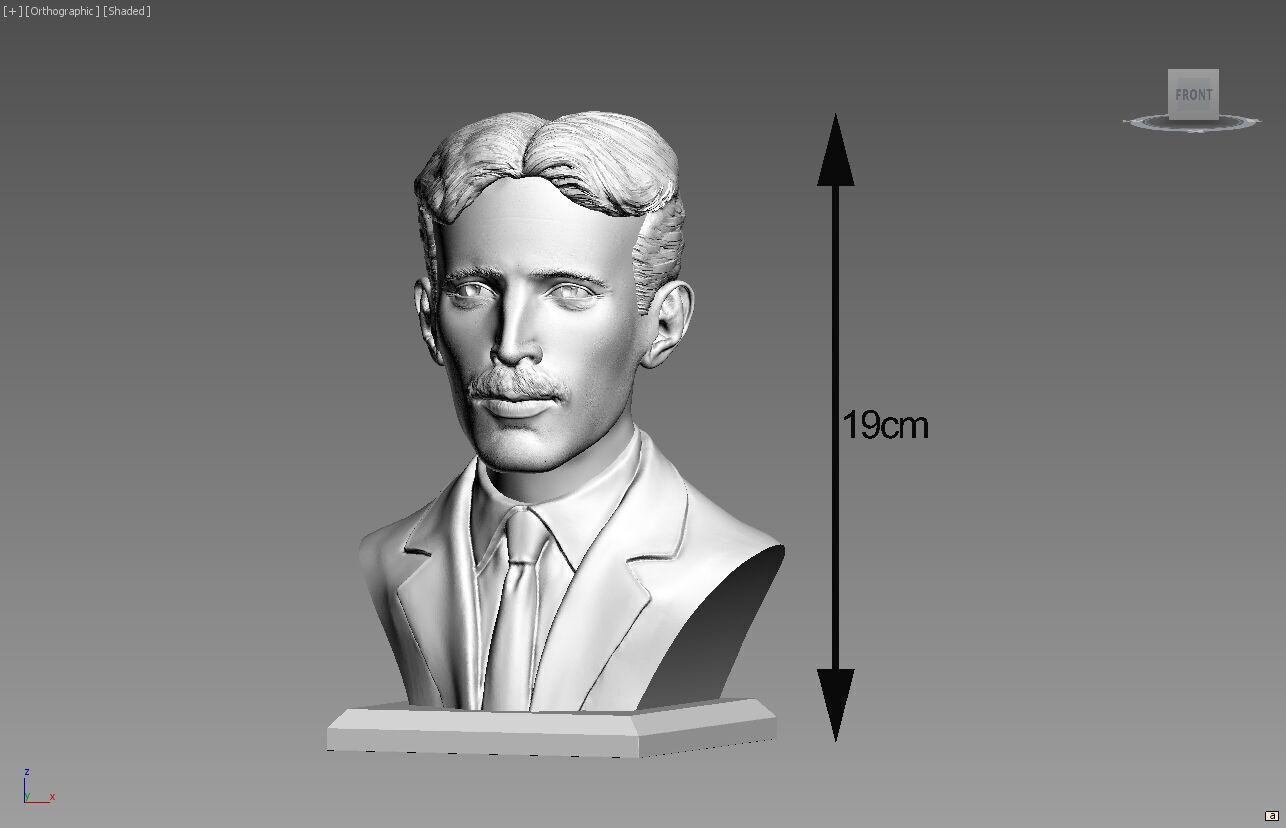 Nikola Tesla bust sculpture  a323 3D print model_4