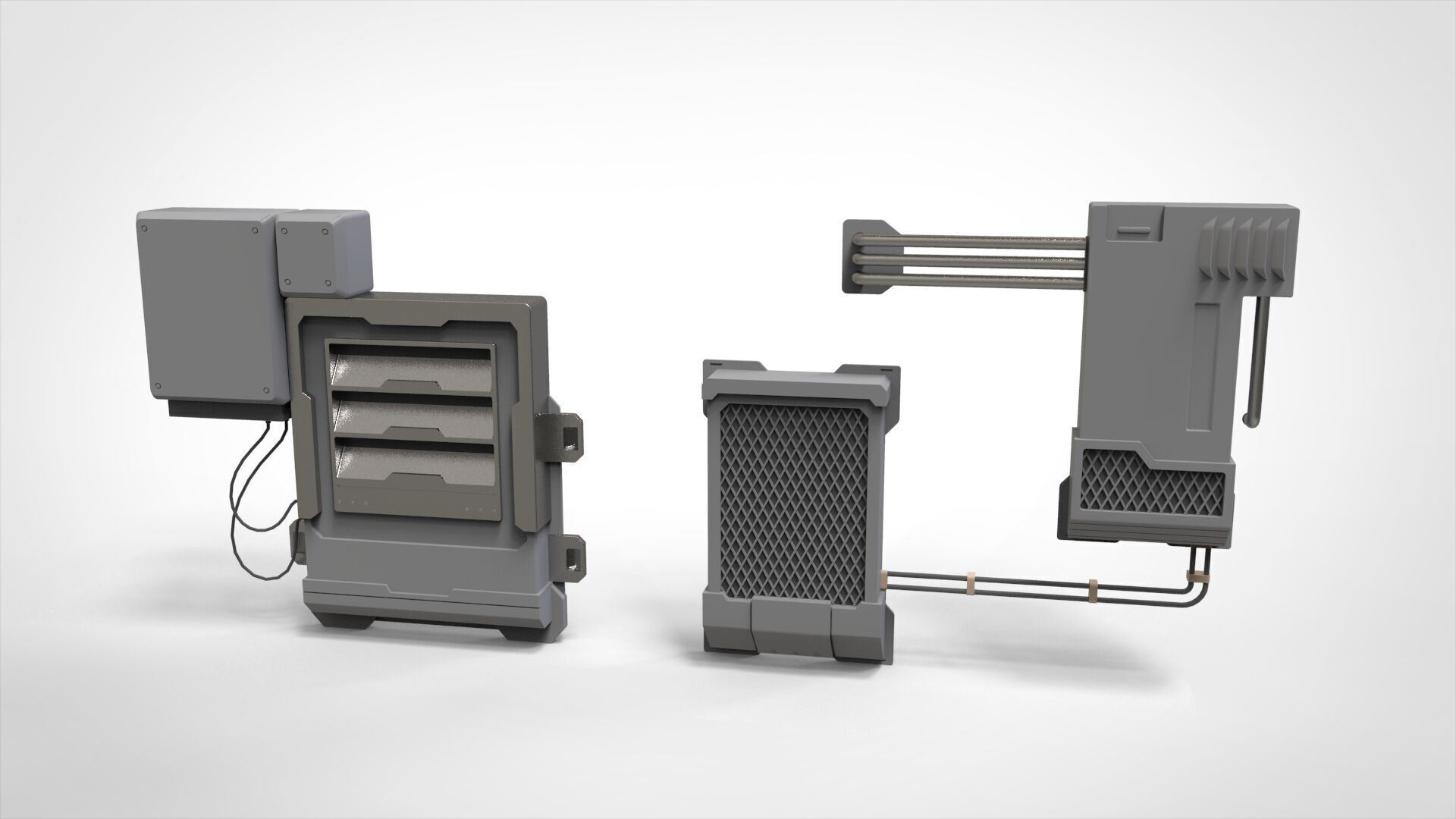 Sci-fi Architecture kitbash 52 3D model_3